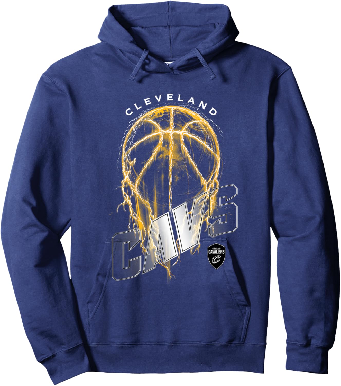 NBA Cleveland Cavaliers Lightning Bolt Basketball Logo Hoodie - Hoodie | Navy