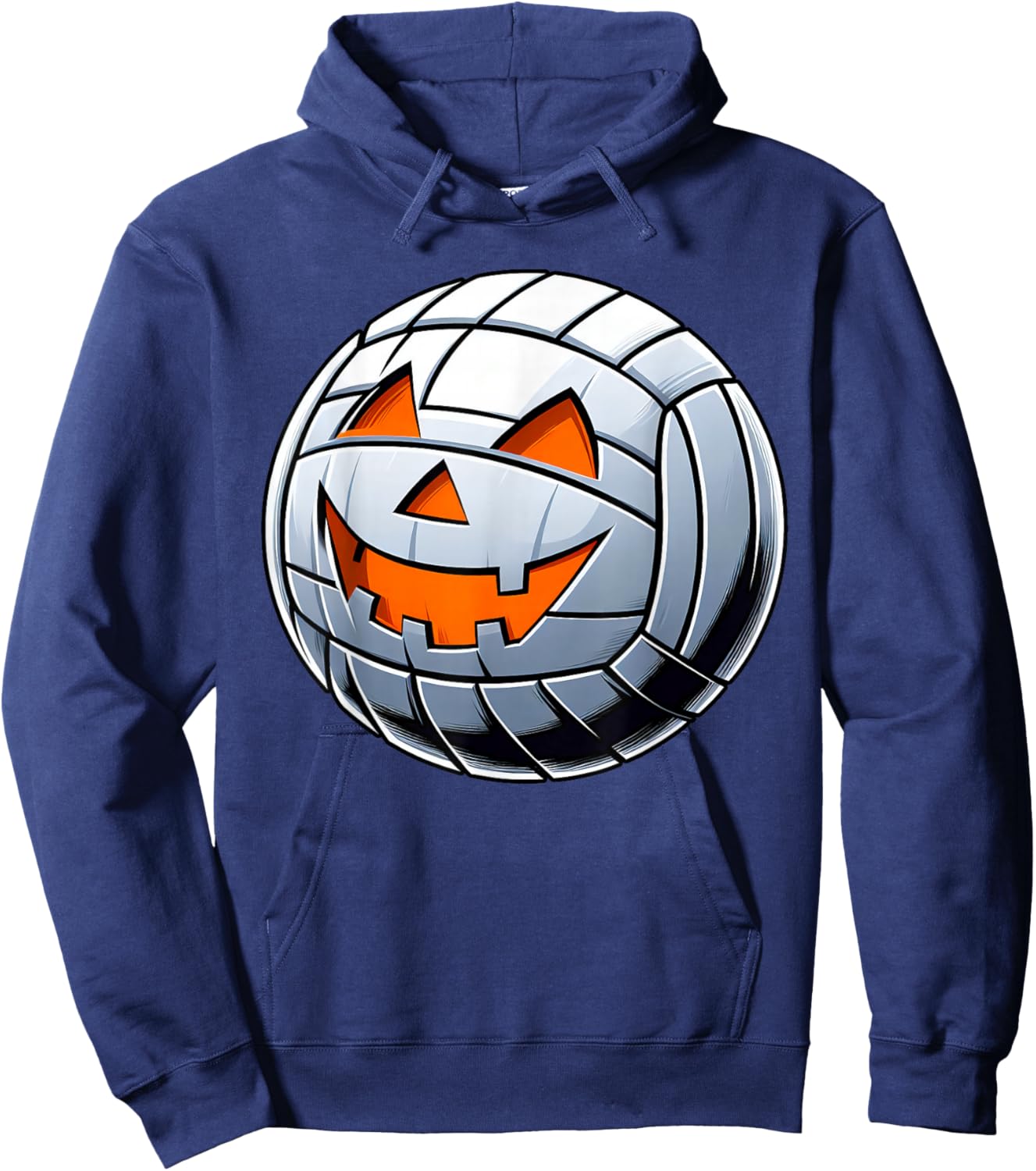 Halloween Jack O Lantern Volleyball Player Coach Pitcher Boy Hoodie - Hoodie | Navy