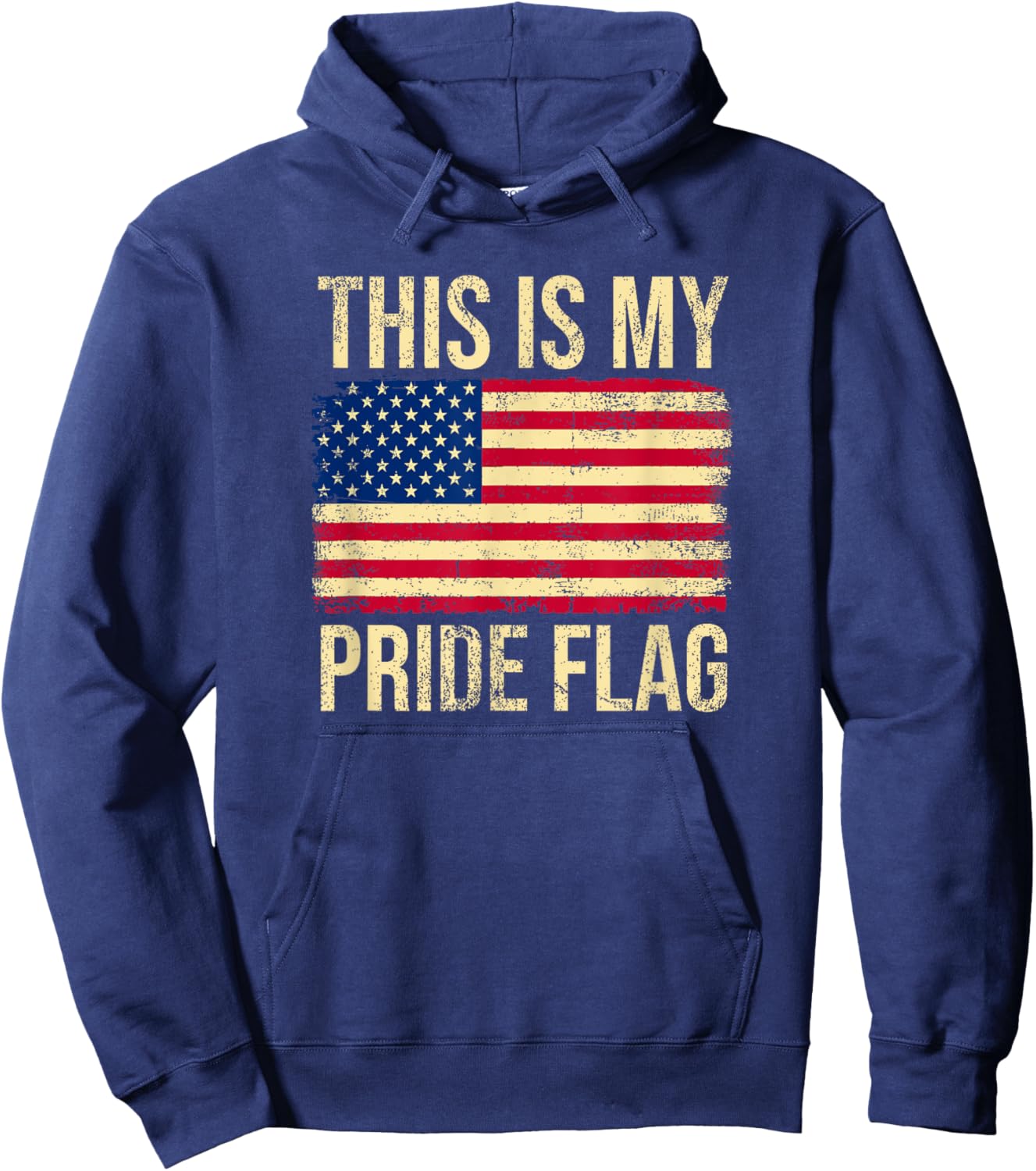 This Is My Pride Flag USA American 4th of July Patriotic Hoodie - Hoodie | Navy