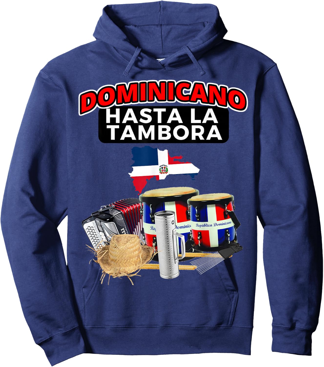 Dominicano Hasta La Tambora Camiseta Festival RD Hoodie - Hoodie | Navy