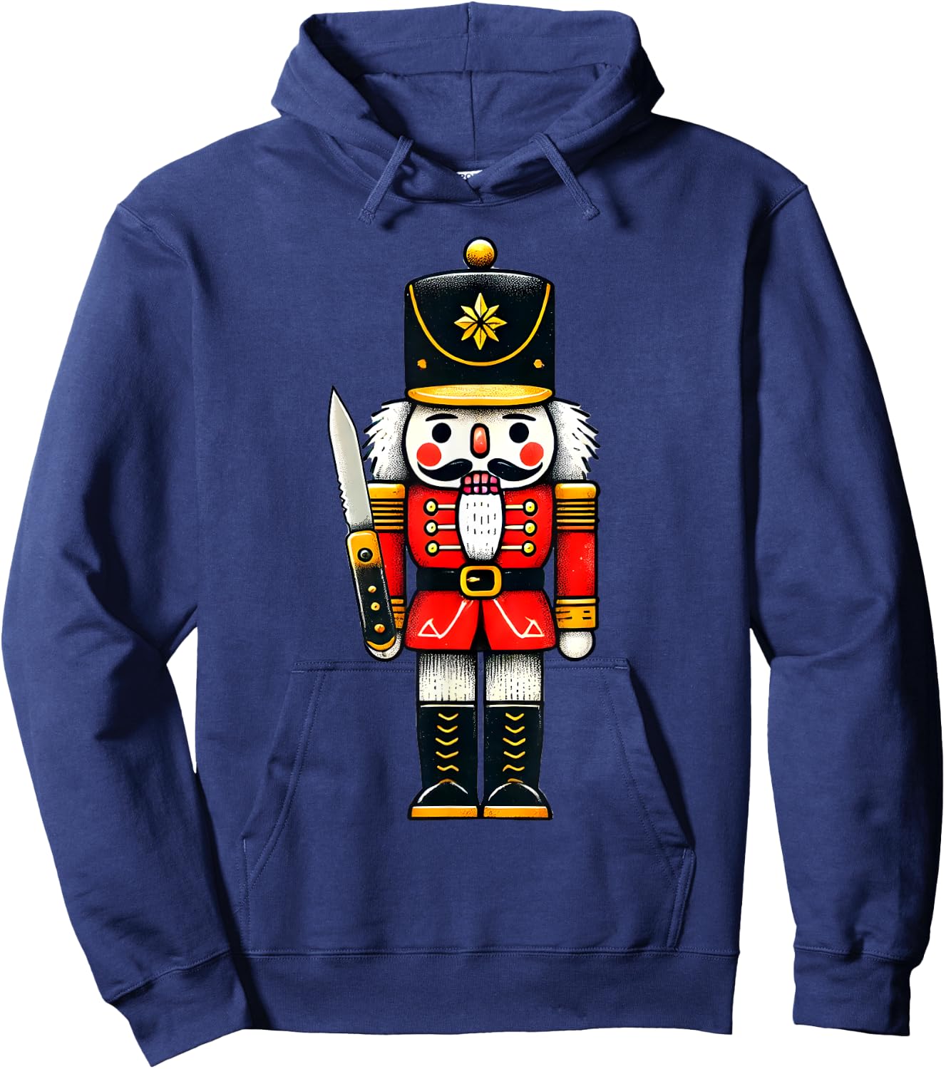 Cute Funny Christmas Happy Holiday Pajama Gift -Adults Winter Black Short Sleeve Small Classic Fit Pajama Shirt Holiday-Themed Hoodie - Hoodie | Navy