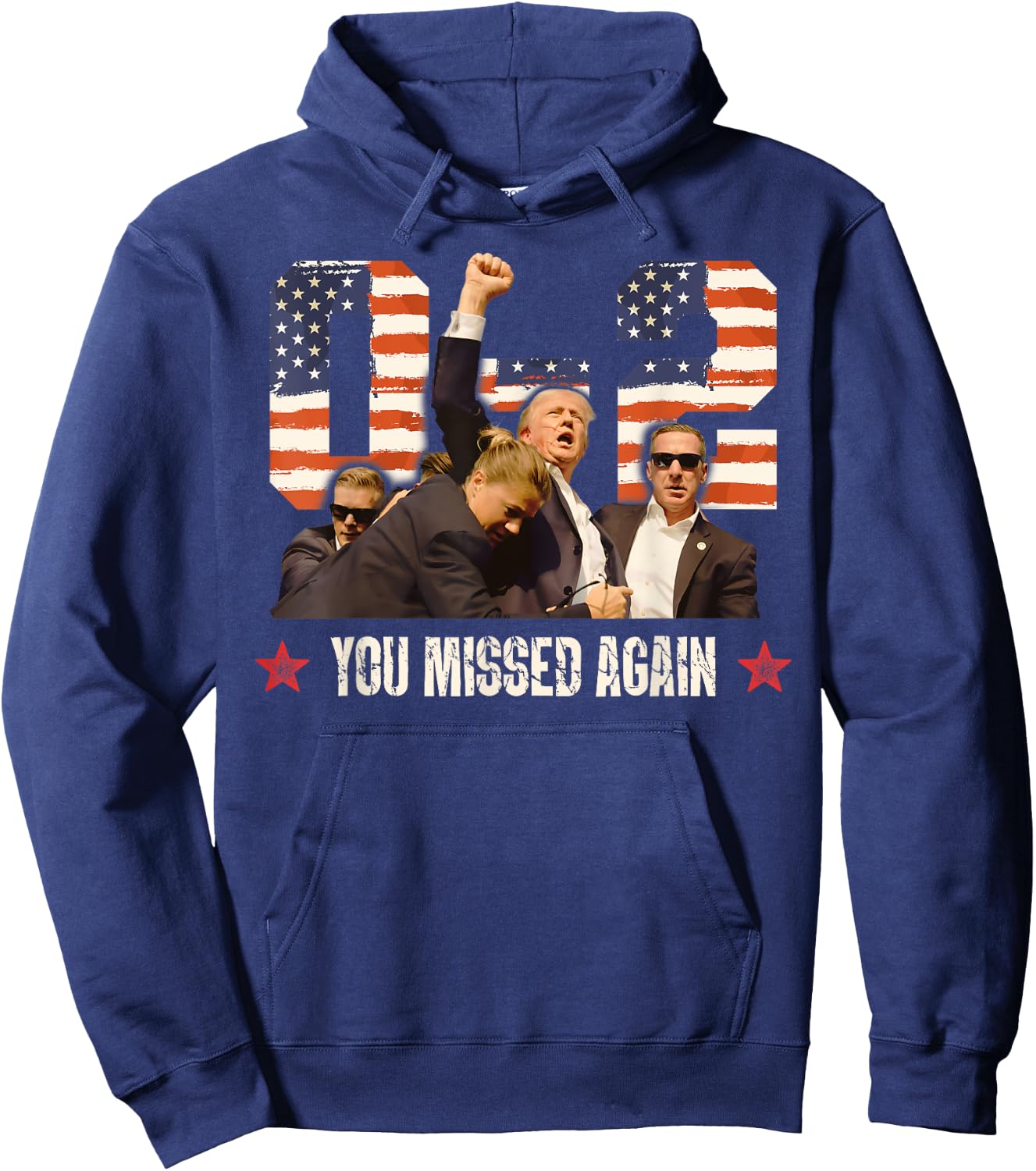 Trump 2024 You Missed Again 2 - 0 2nd Assassination Attempt Hoodie - Hoodie | Navy