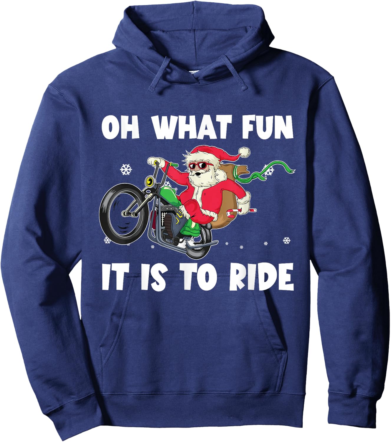 Christmas Biker Santa Motorcycle Christmas is coming Hoodie - Hoodie | Navy