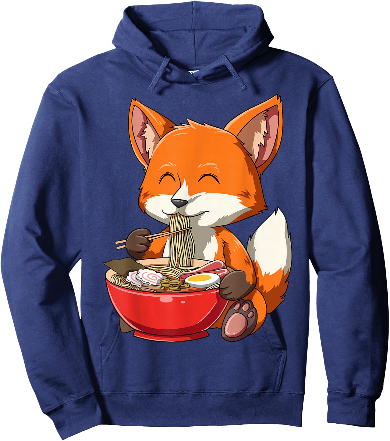 Fox Eating Ramen Ramen Noodle Lovers Fox Themed Gift Hoodie - Hoodie | Navy
