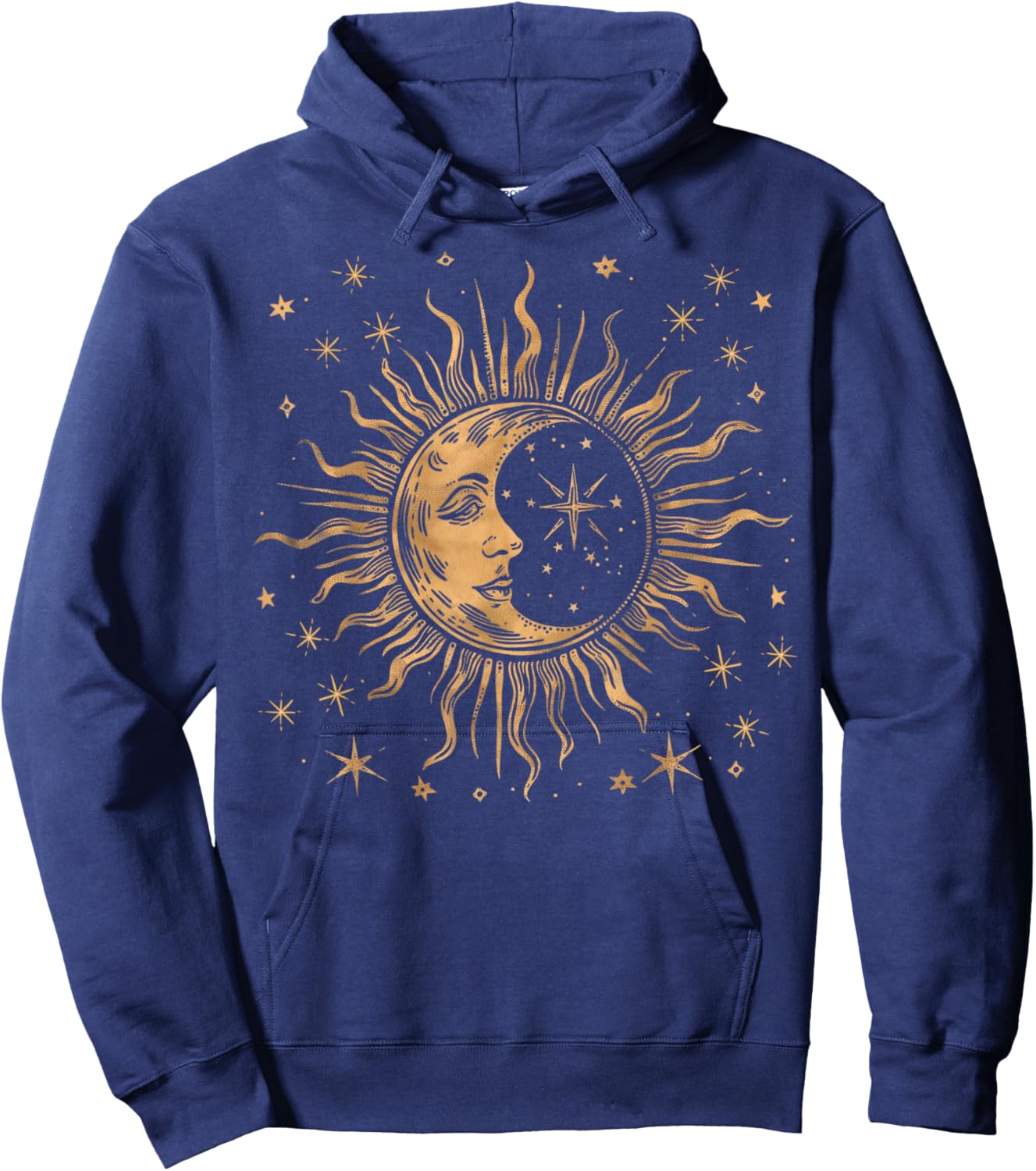 Vintage Festival Sonne Mond und Sterne, himmlisch, spirituell Hoodie - Hoodie | Navy