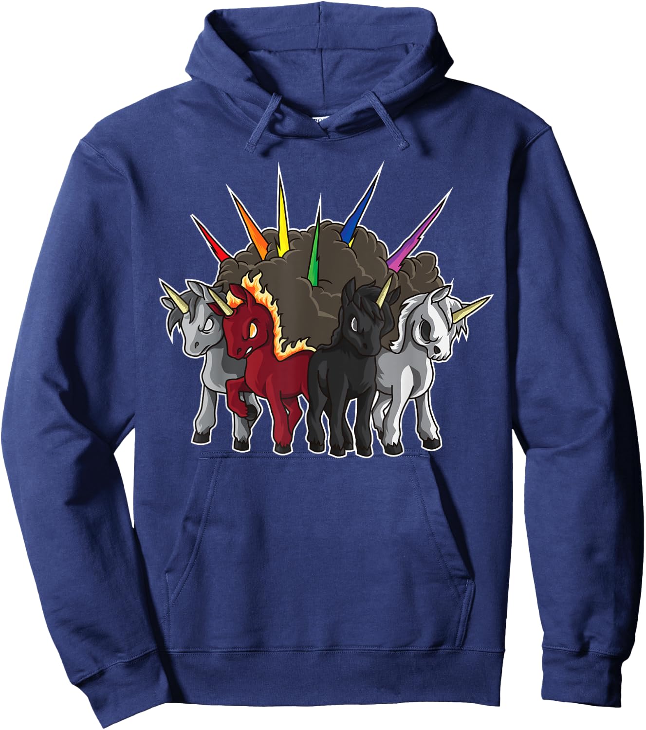 The Four Unicorns Of The Apocalypse - Horsemen Parody Hoodie - Hoodie | Navy