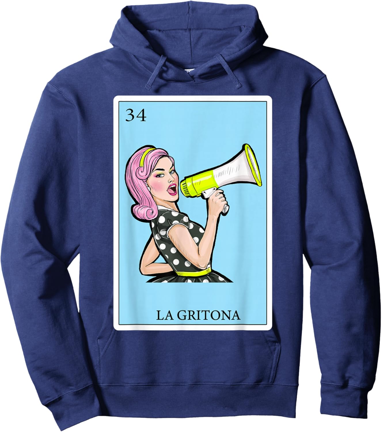 La Gritona Gifts Spanish-Mexican Bingo Card Latinas Hoodie - Hoodie | Navy