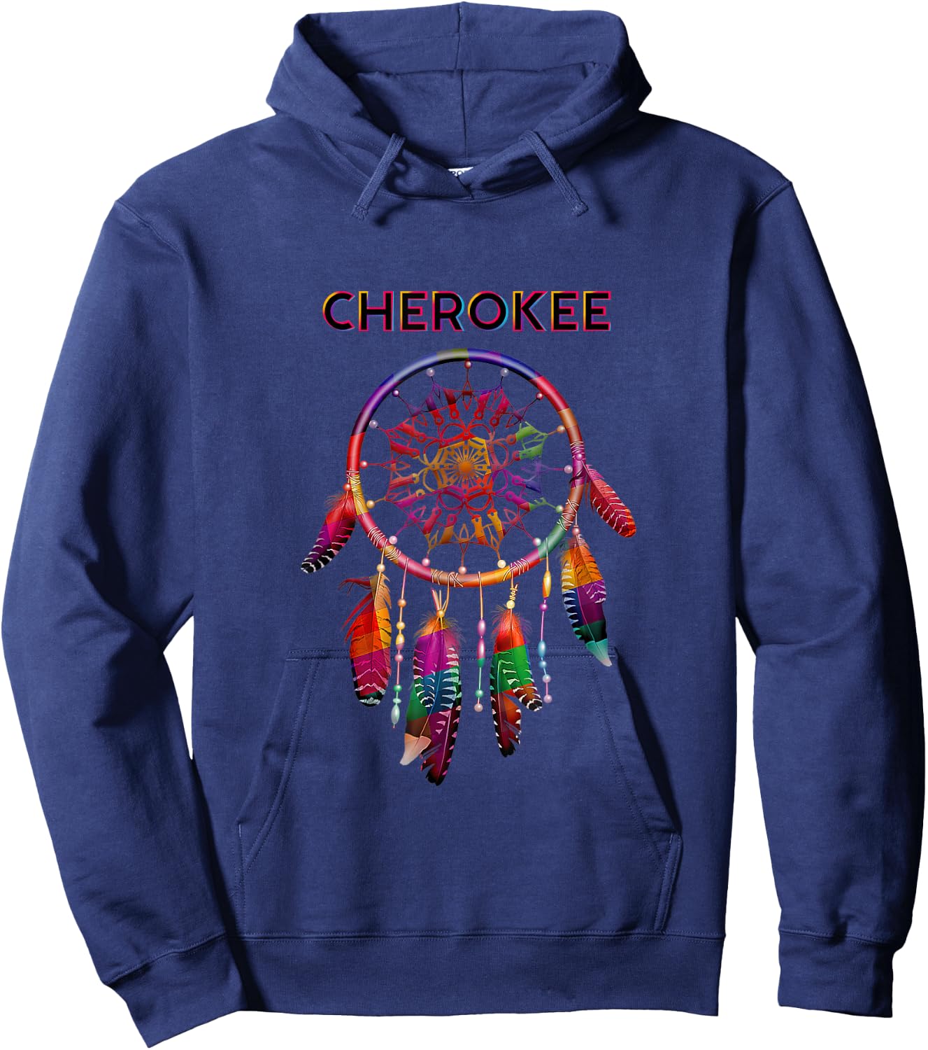 Cherokee Native American Indian Colorful Dreamcatcher Tribal Hoodie - Hoodie | Navy