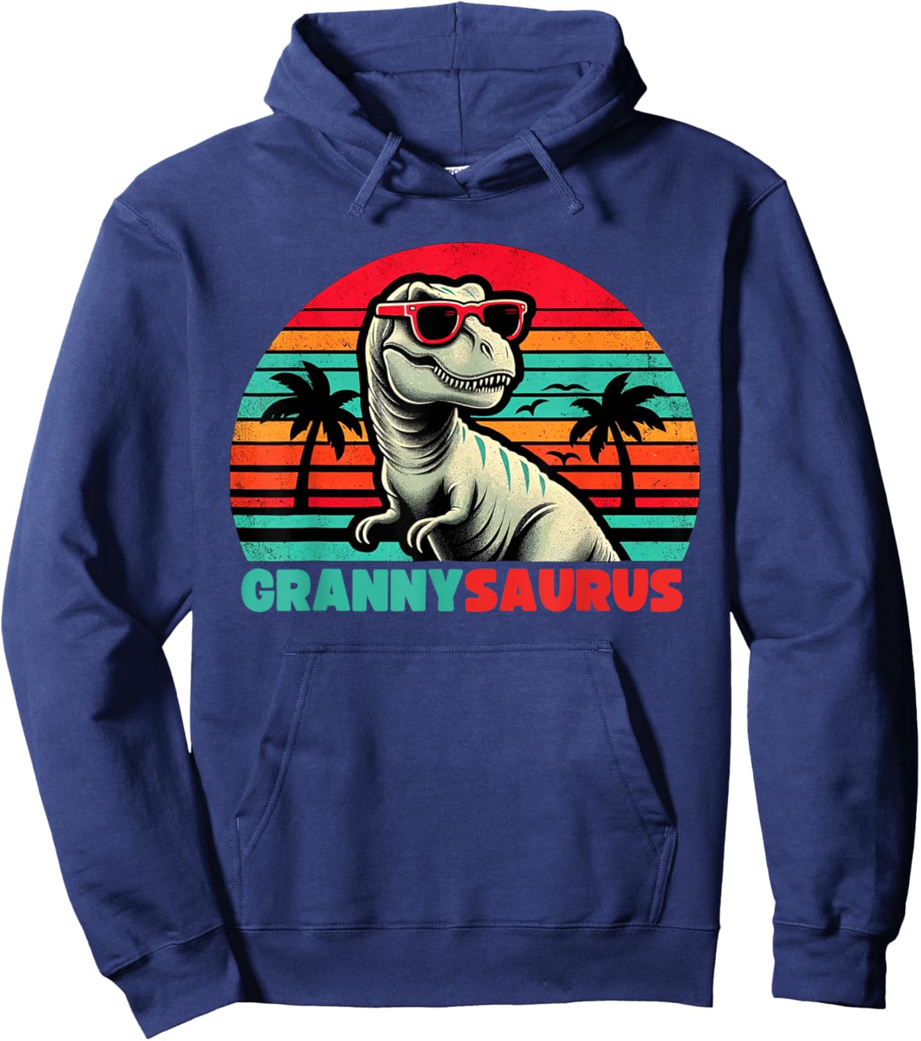 Grannysaurus Funny T Rex Granny Saurus Dinosaur Family Hoodie - Hoodie | Navy