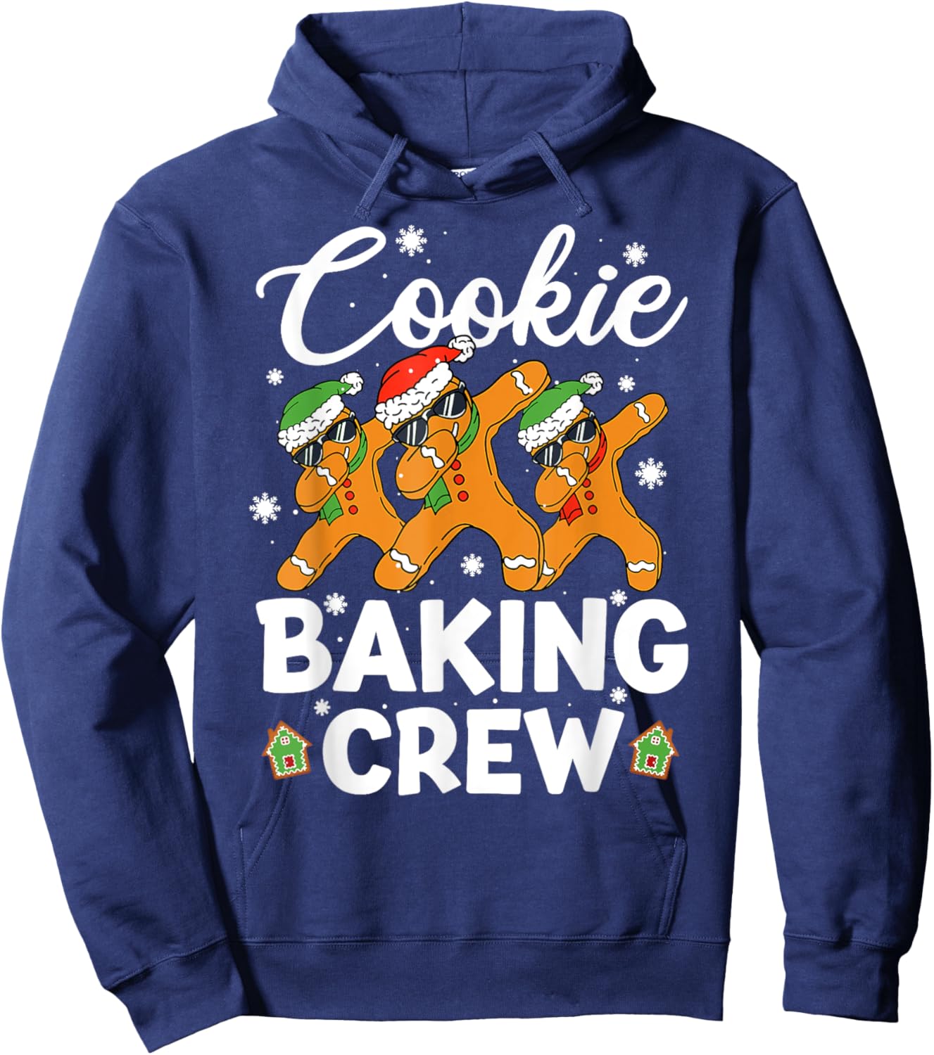 Dancing Gingerbread Man Cookie Baking Crew Christmas Funny Hoodie - Hoodie | Navy
