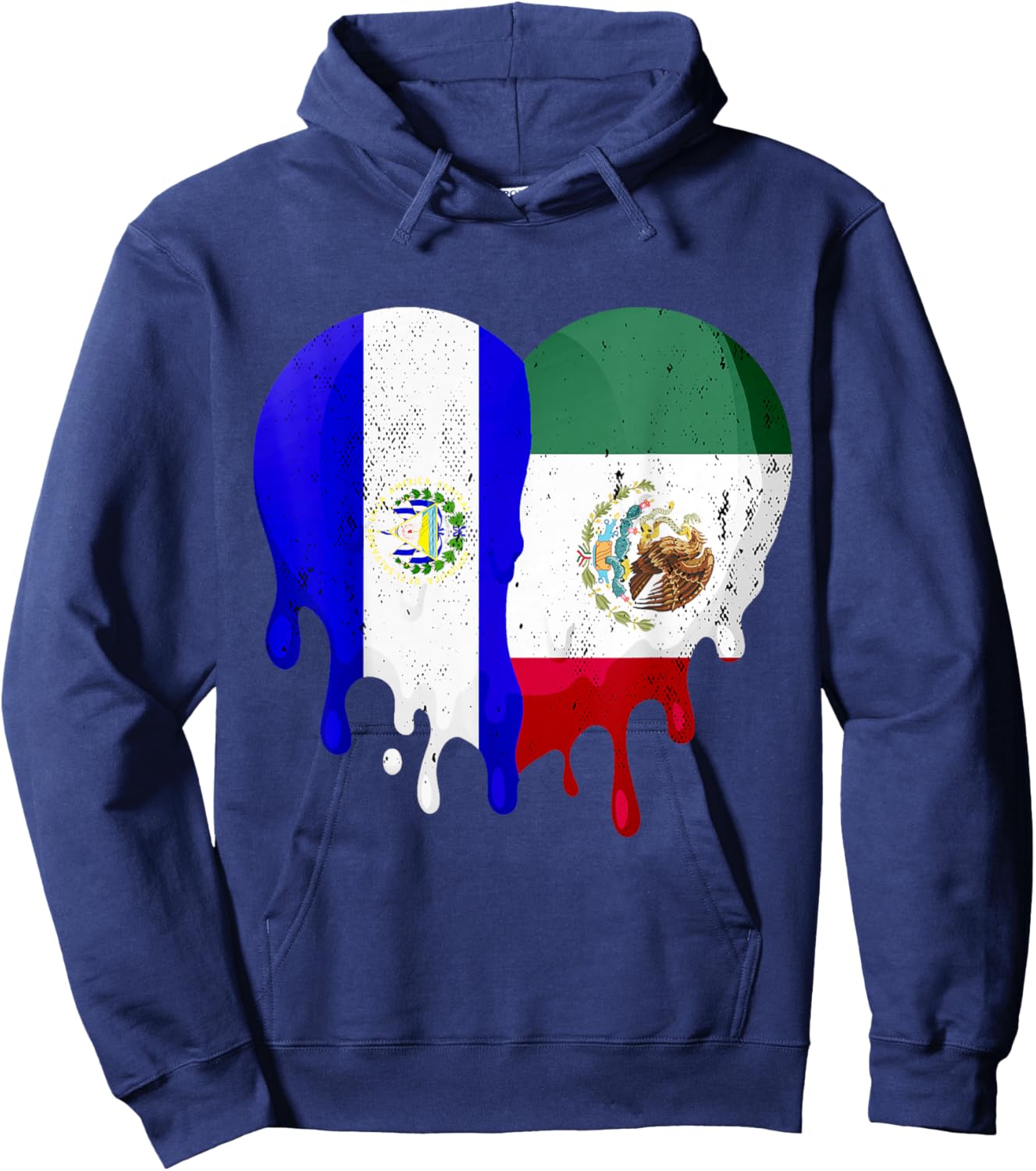 El Salvador Mexico Flag Heart Citizen Grown Patriot Country Hoodie - Hoodie | Navy
