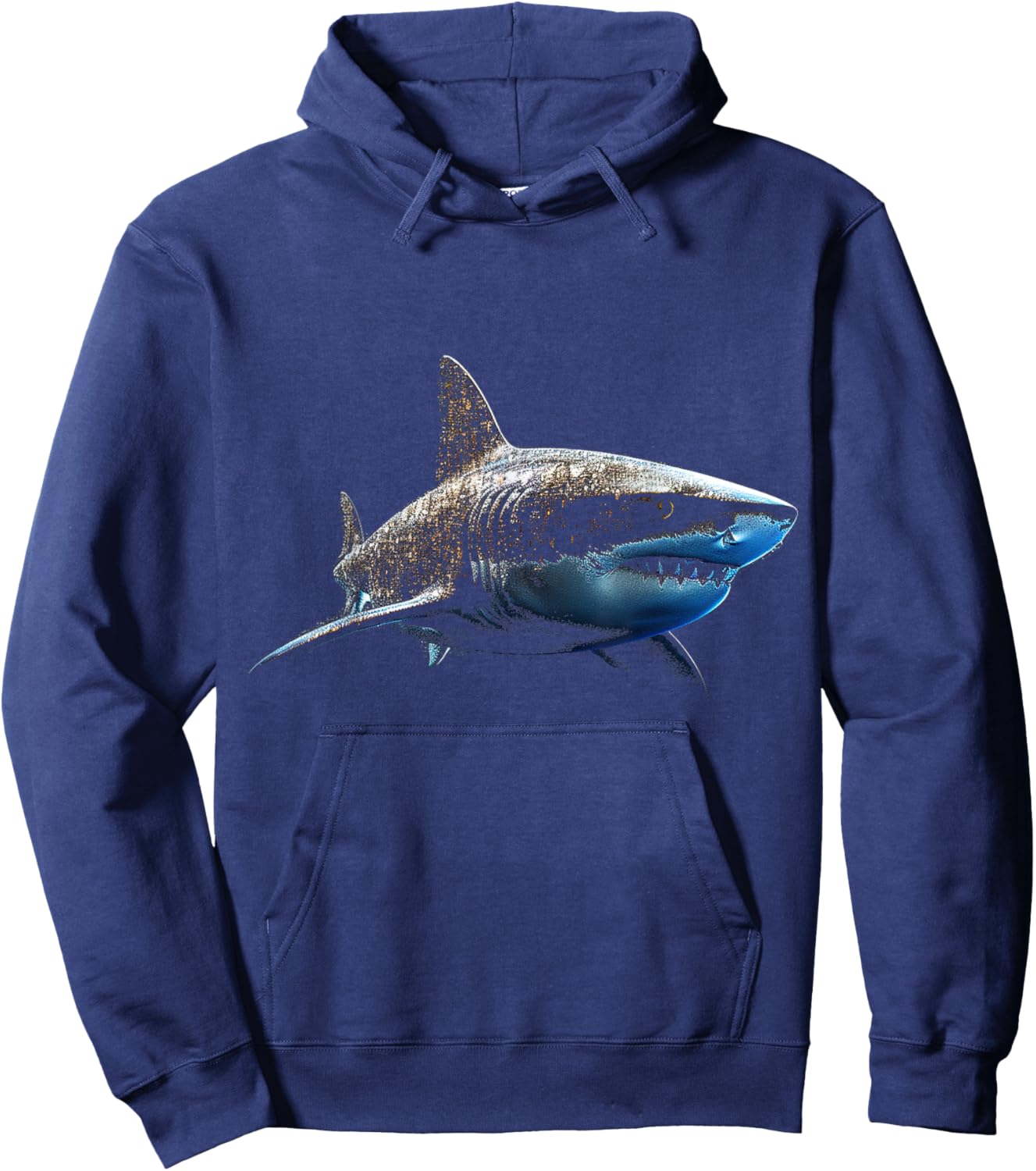 Shark Love Pixel Art Animal Illustration Graphic Shark Hoodie - Hoodie | Navy