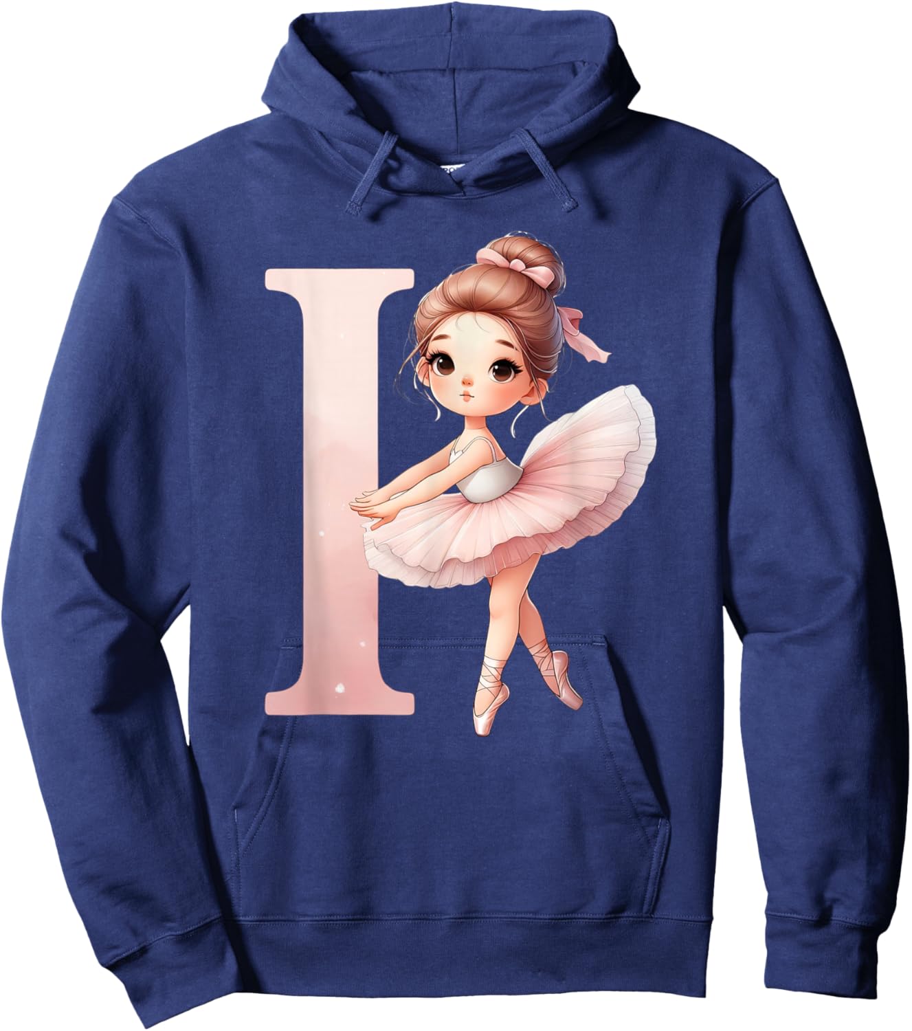 Ballerina Girl Dancing Name First Letter I Girly Tutu Ballet Hoodie - Hoodie | Navy
