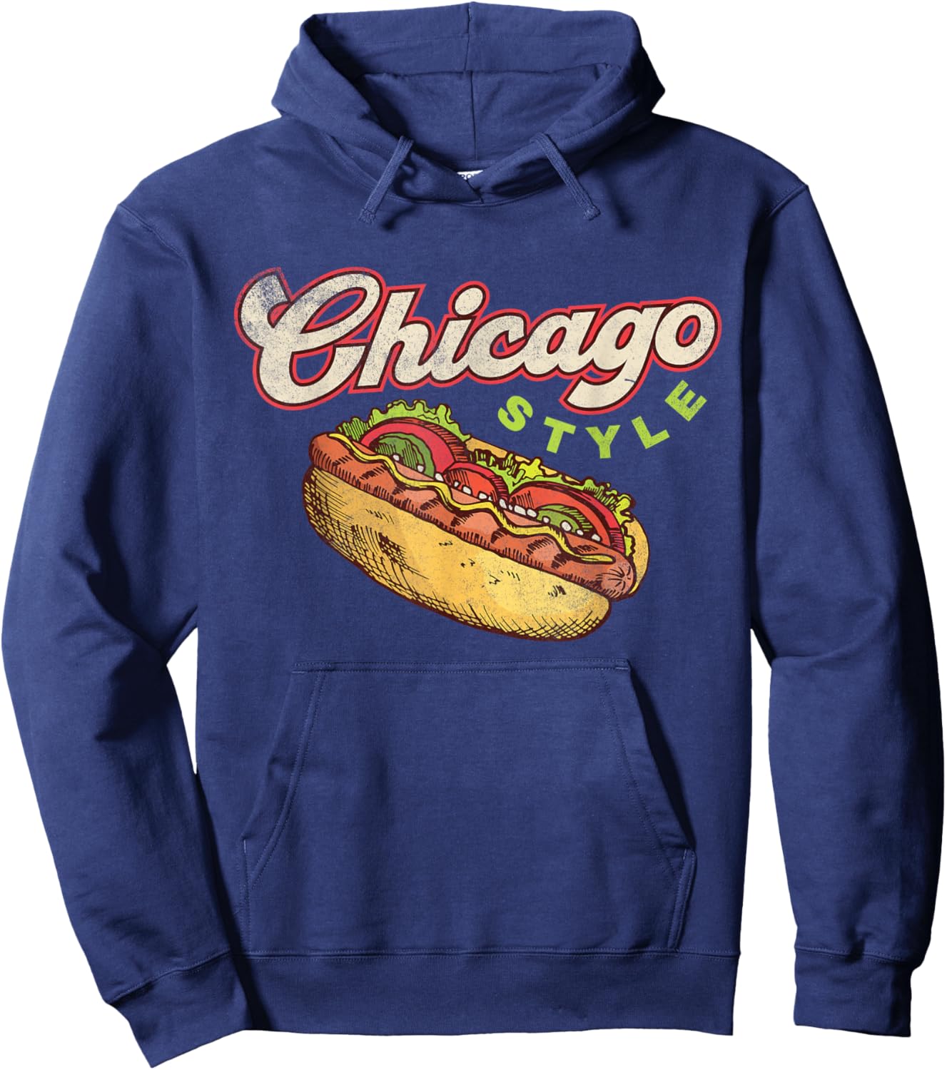 Chicago Hot Dog Hotdog Tourist Summer Souvenir Travel Hoodie - Hoodie | Navy