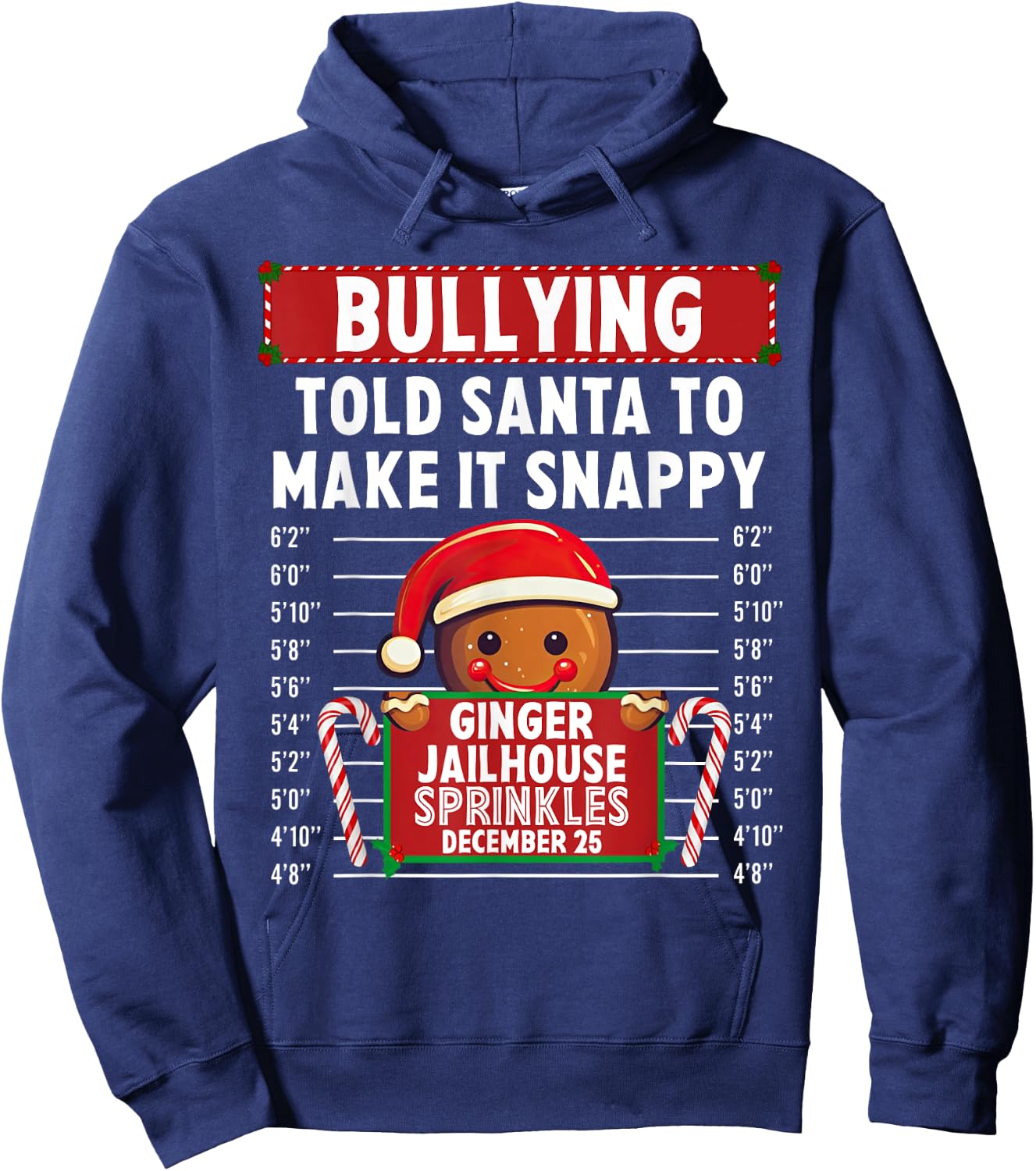 Bullying Ginger Jailhouse Christmas Xmas Gingerbread Holiday Hoodie - Hoodie | Navy