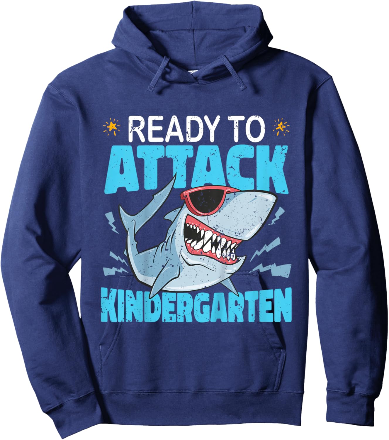 Kids Shark Ready To Attack Kindergarten Kids First Day Of School Hoodie - Hoodie | Navy