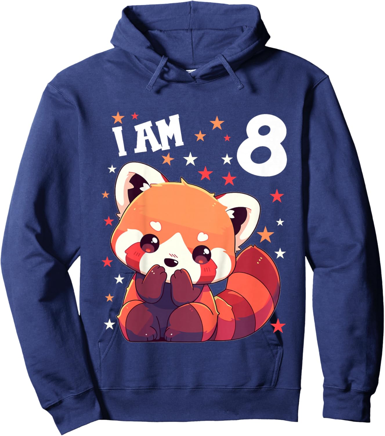 8 Years old 8 birthday Red Pandas Boy Girl Red Panda Hoodie - Hoodie | Navy
