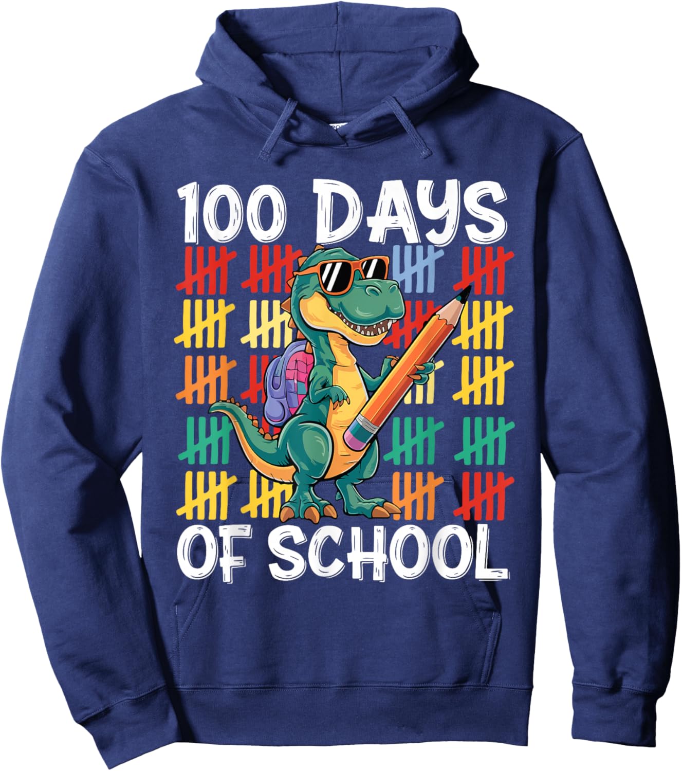 100th Day Of School Costume For Kids Girls Boys 100 Days Hoodie - Hoodie | Navy