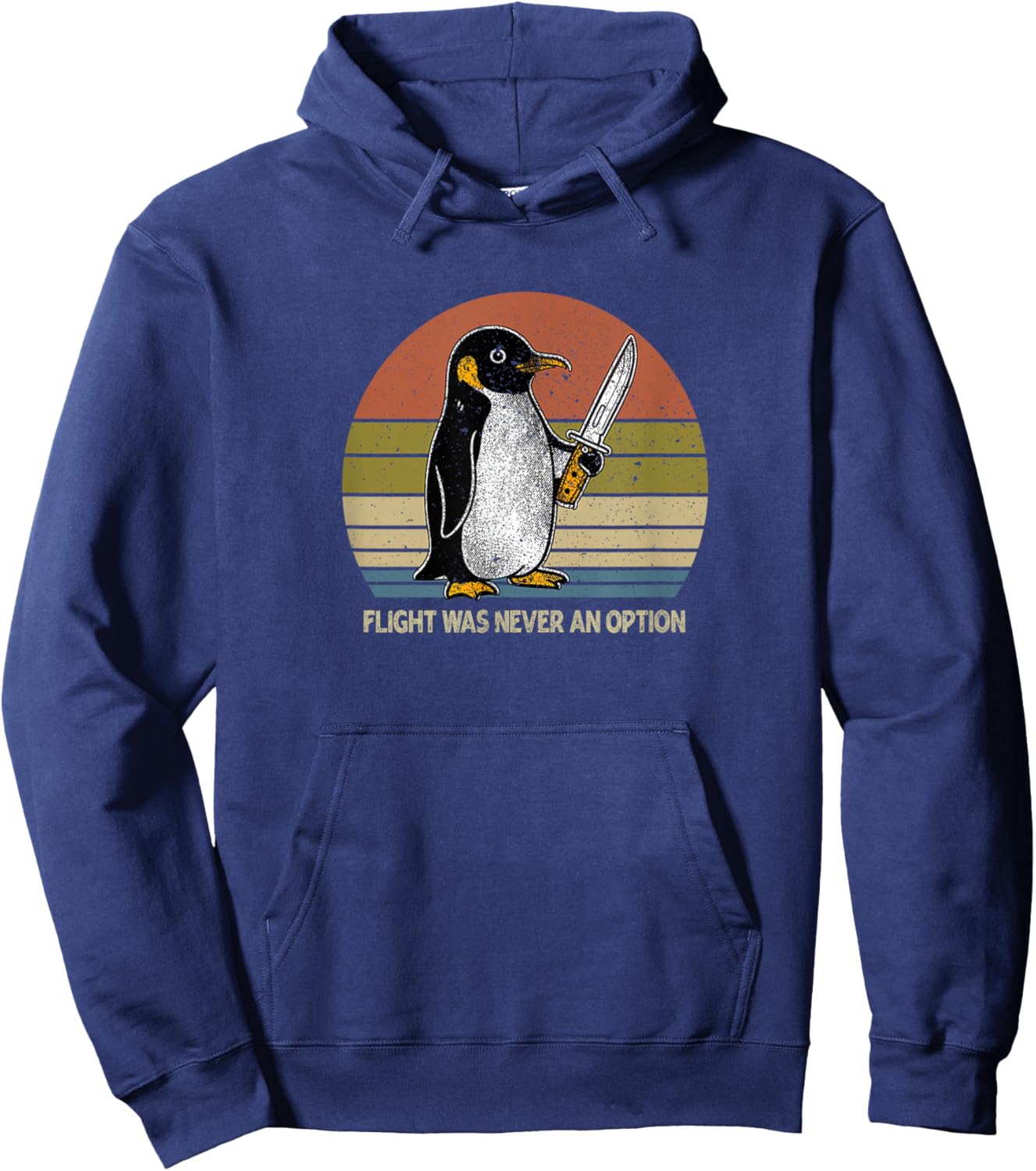 Penguin Flight was Never an Option Funny Dark Humor Hoodie - Hoodie | Navy