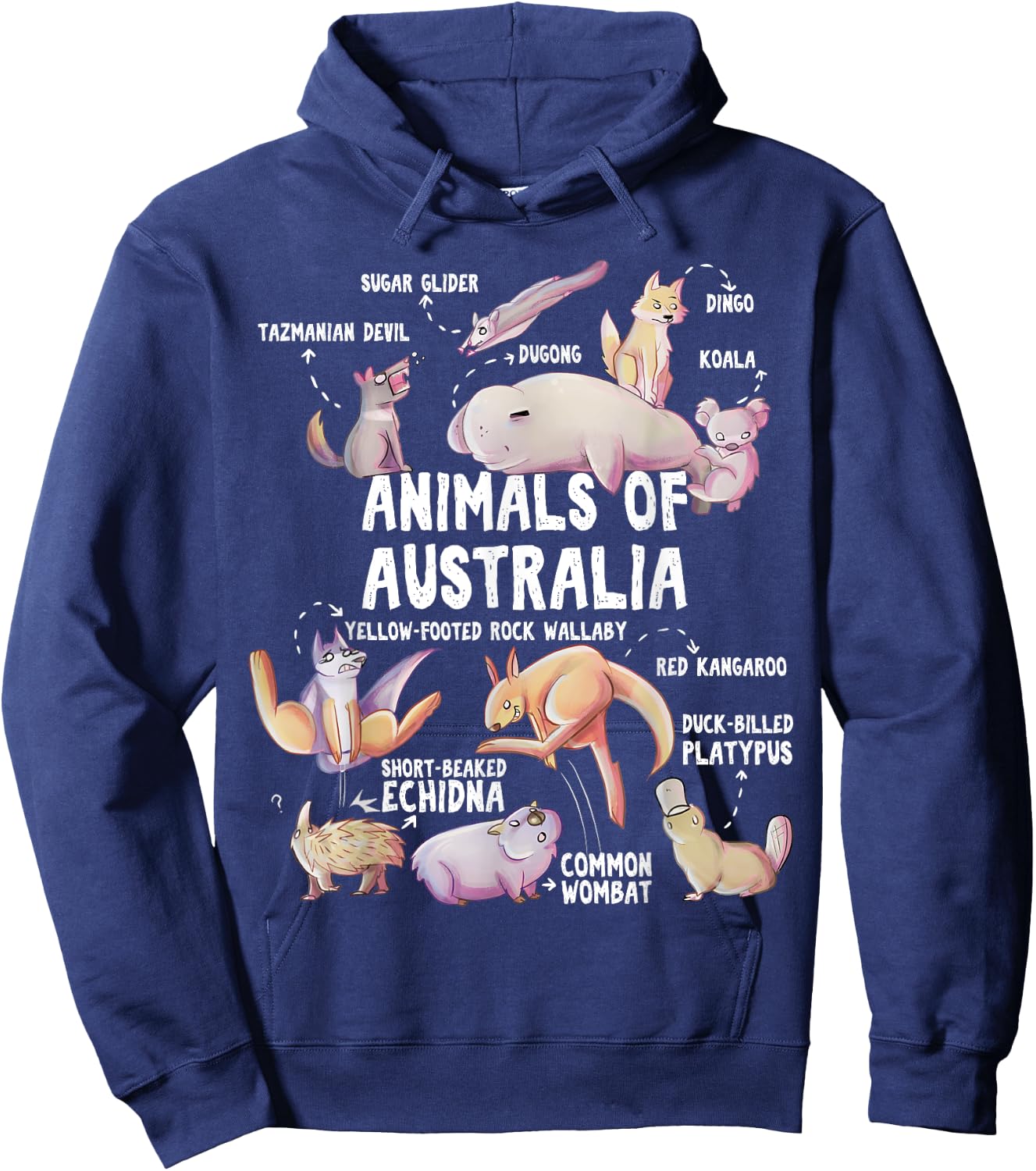 Animals Of Australia Australian Animal Educational Gift Cute Hoodie - Hoodie | Navy