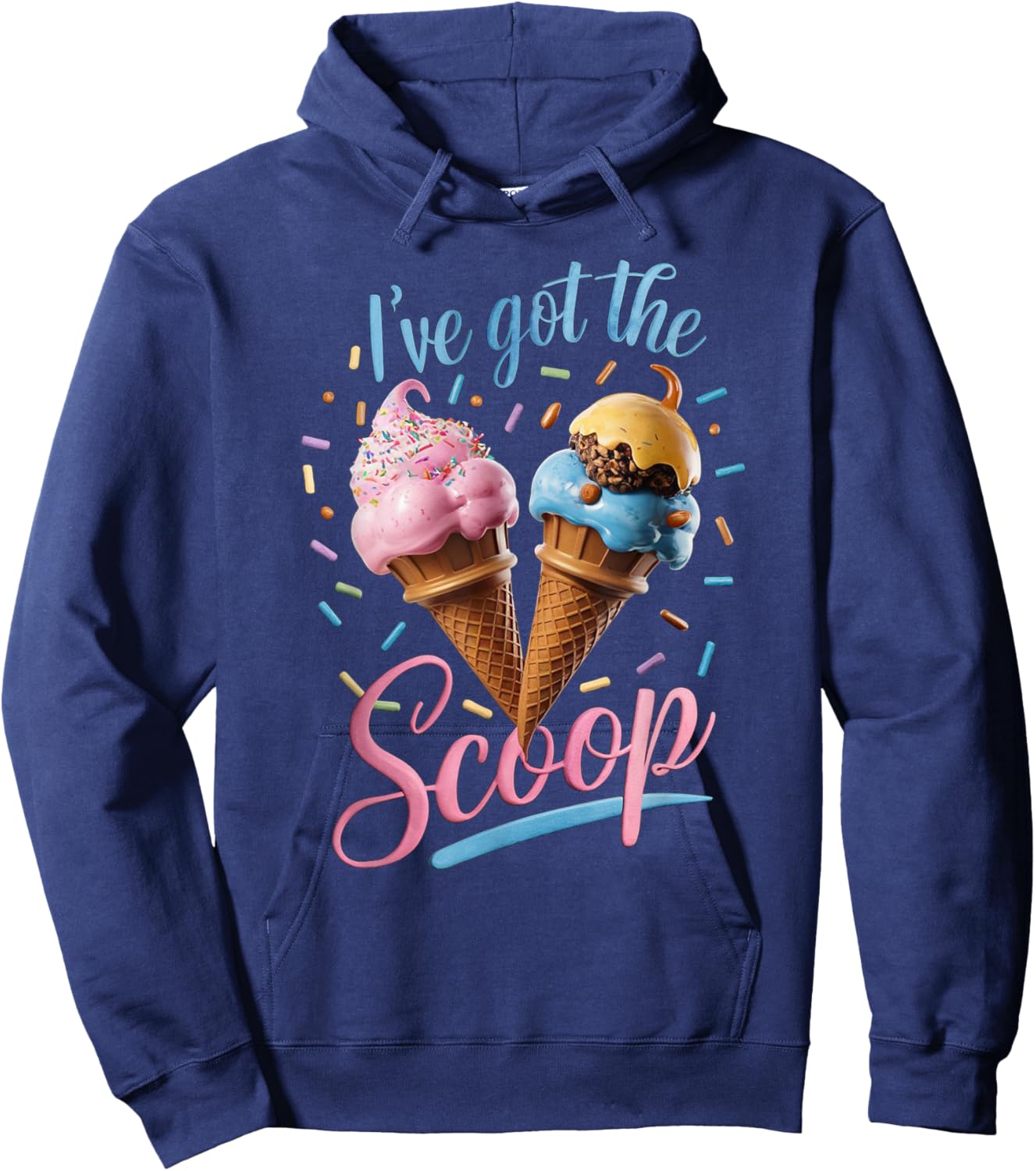 I've Got the Scoop Ice Cream Baby Shower Gender Reveal Party Hoodie - Hoodie | Navy