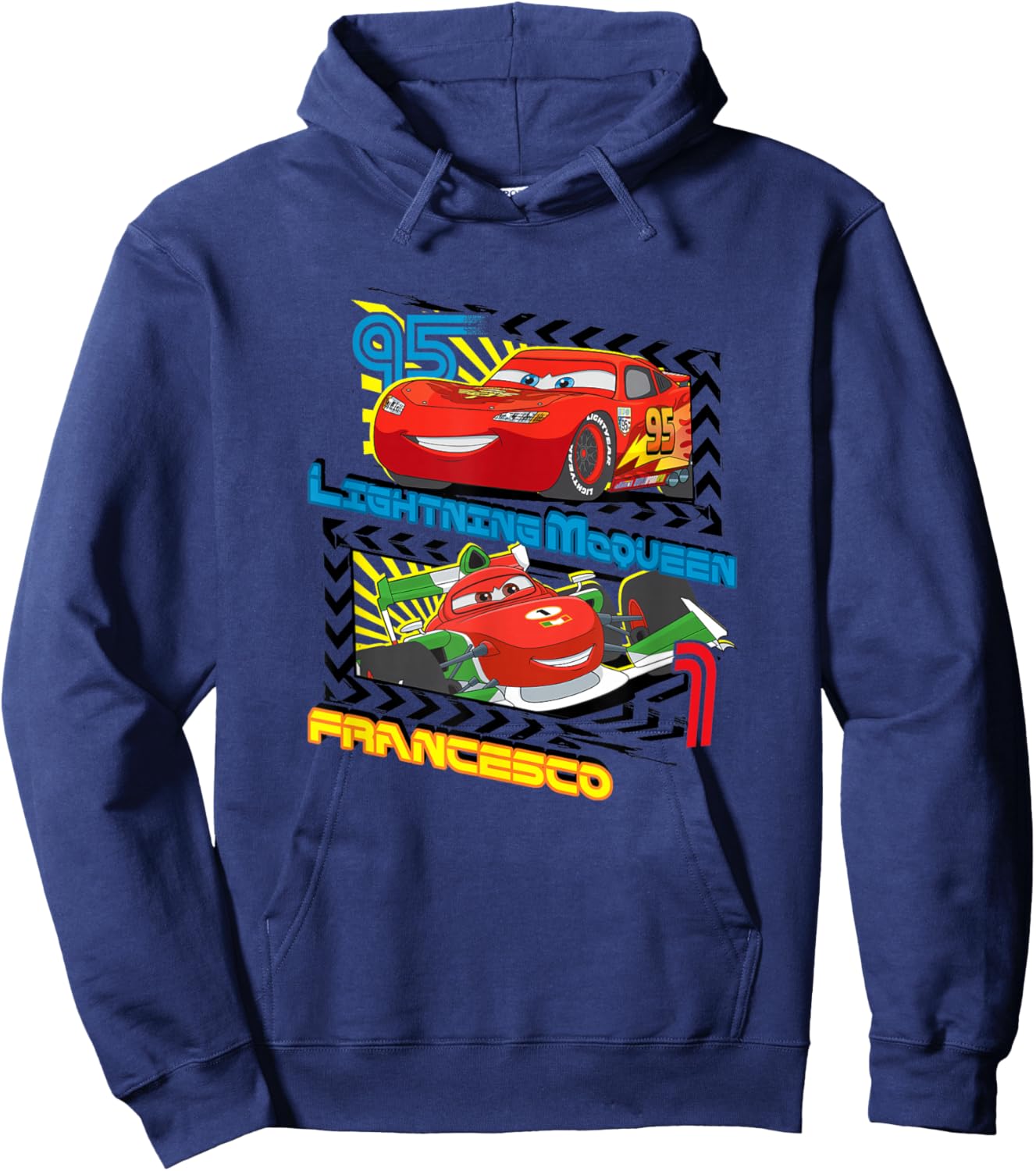 Disney Pixar Cars 2 Lightning McQueen VS Francesco Hoodie - Hoodie | Navy