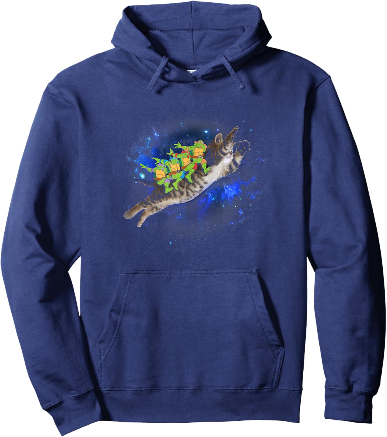 Teenage Mutant Ninja Turtles Power Dab Riding Cosmic Cat Hoodie - Hoodie | Navy