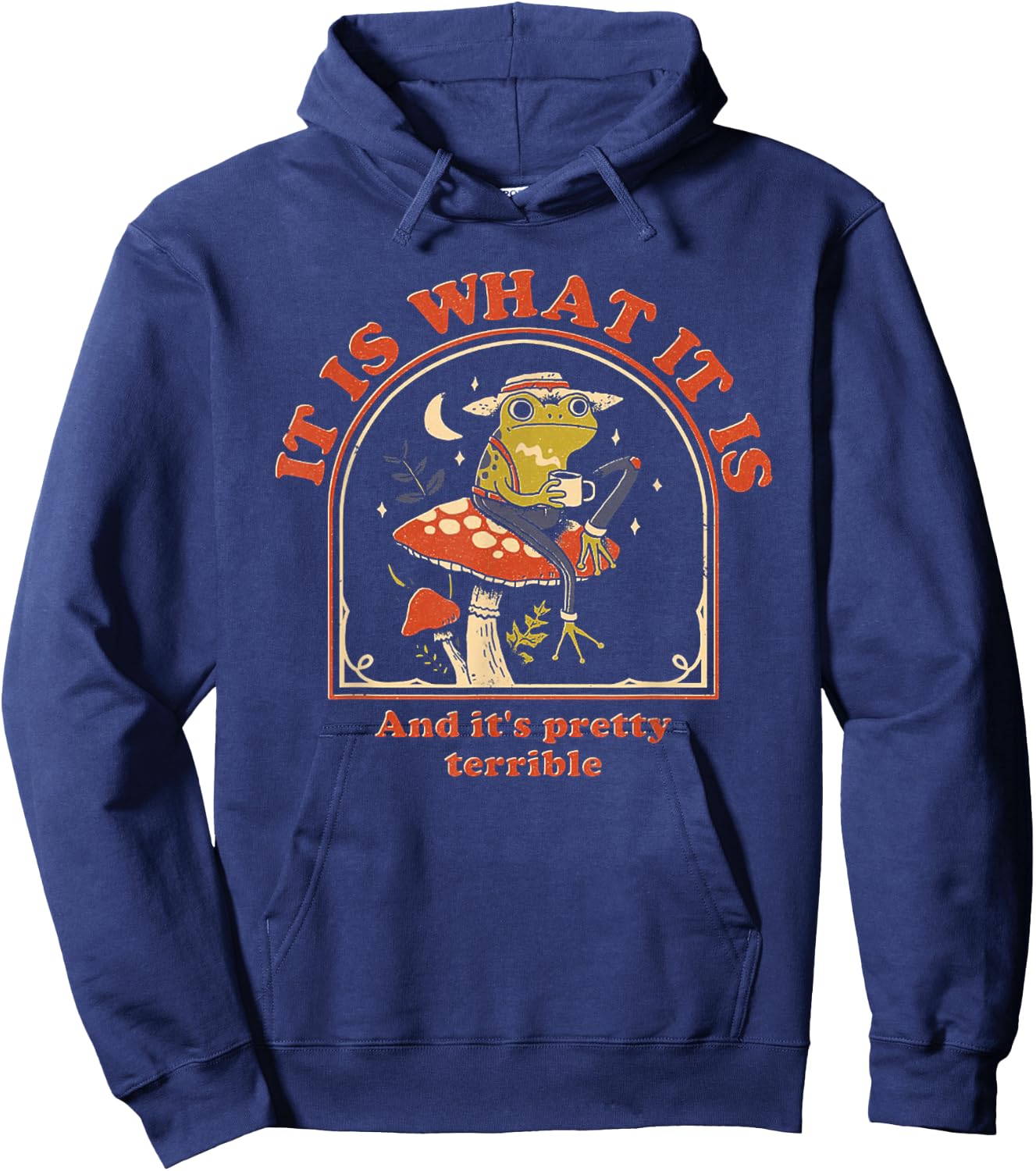 It Is What It Is And It's Pretty Terrible Funny Frog Hoodie - Hoodie | Navy