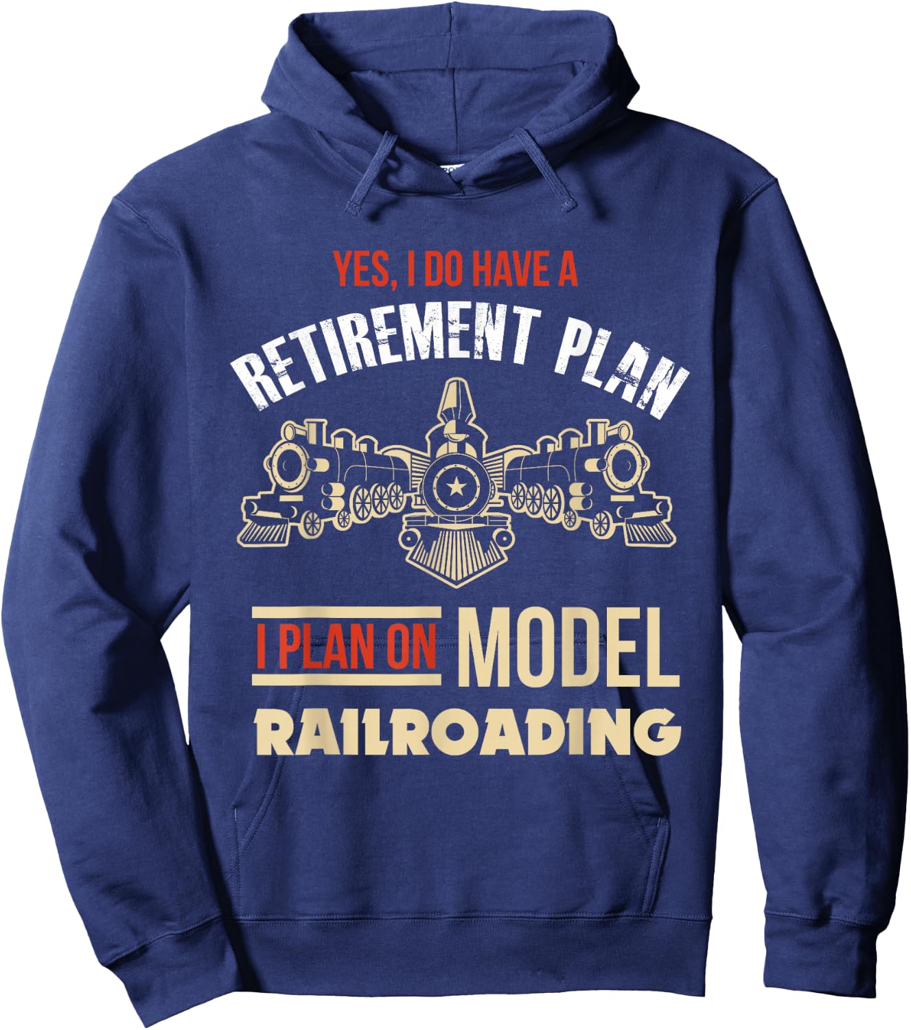 Model Train Retirement Shirt Retired Model Railway Gift Hoodie - Hoodie | Navy