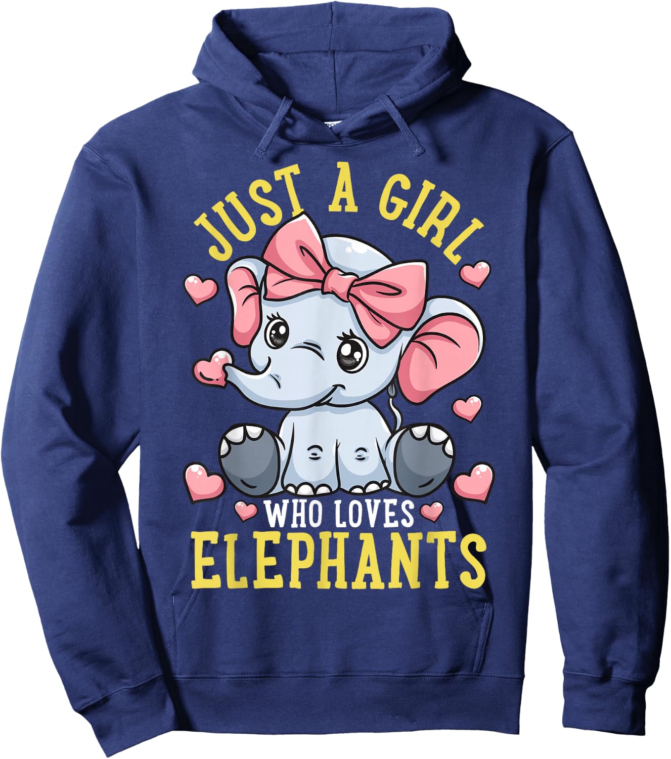 Elephant Lover Gift Just a Girl Who Loves Elephants Hoodie - Hoodie | Navy