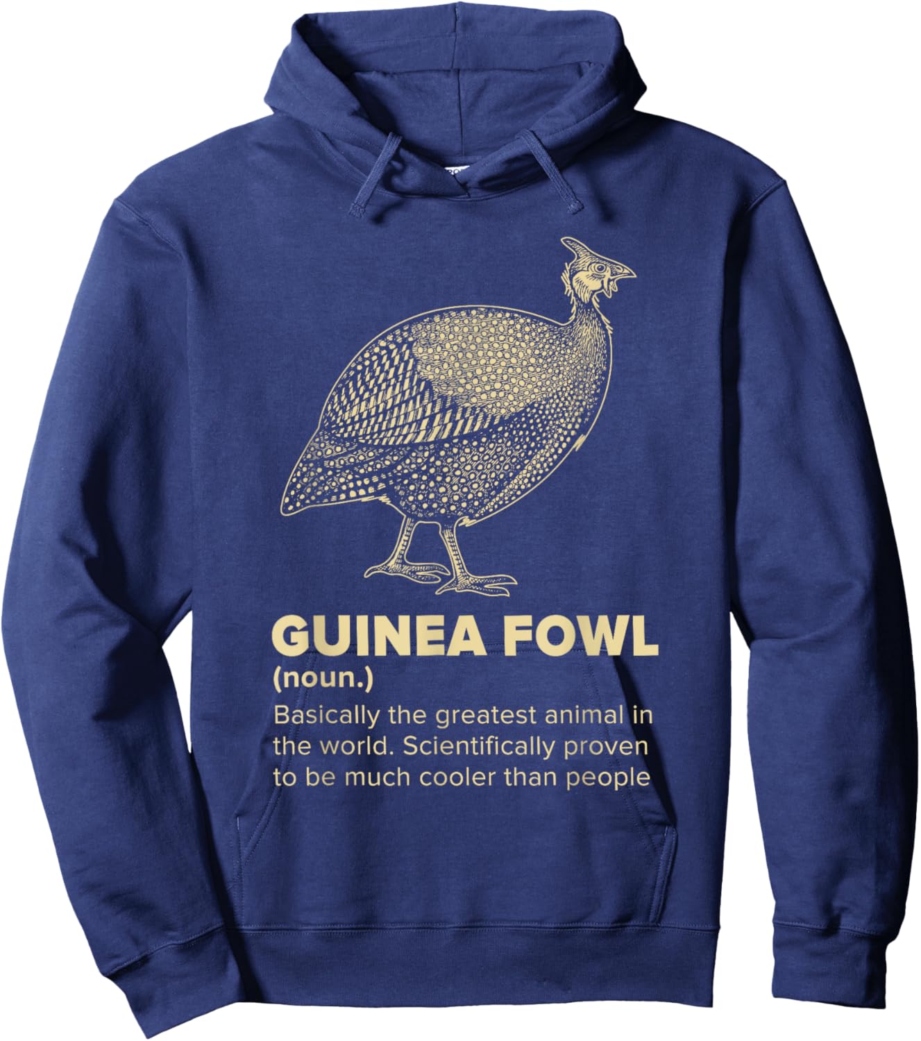 Guinea Fowl Funny Farm Bird Design -Kids Black Cotton Small Hoodie - Hoodie | Navy