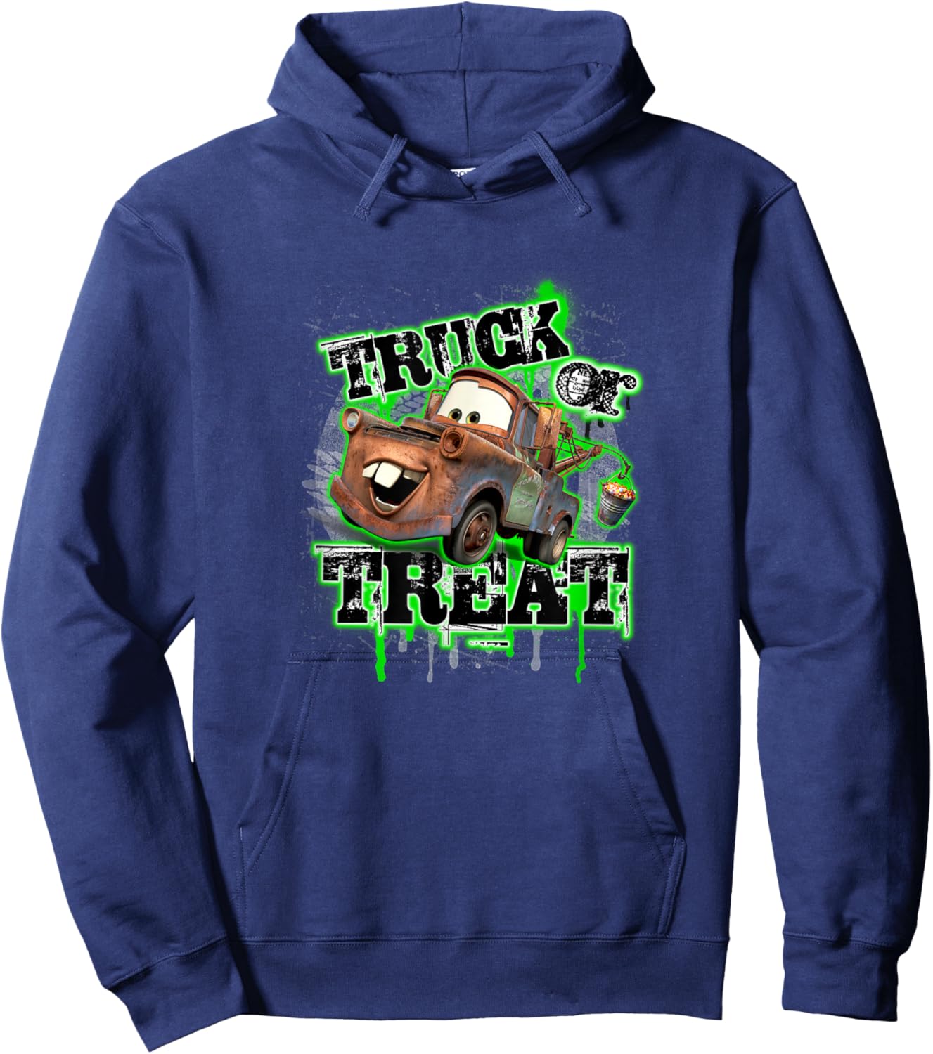 Disney Pixar Cars Halloween Truck Or Treat Mater Portrait Hoodie - Hoodie | Navy
