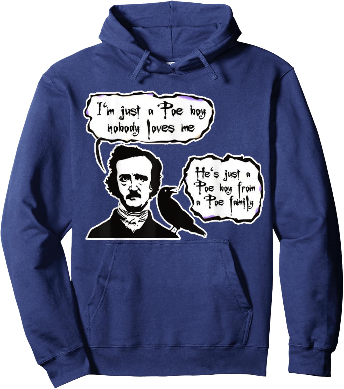 BOHEMIAN POE, Edgar Allan Poe, RAVEN, , LYRIC PARODY Hoodie - Hoodie | Navy