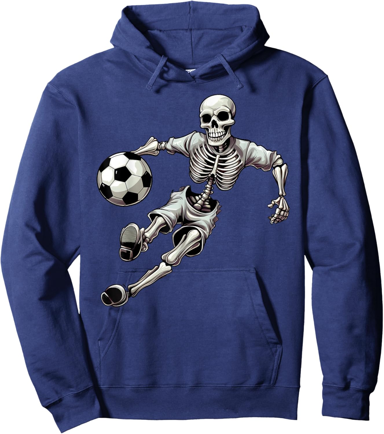 Soccer Skeleton Playing Soccer Halloween Skull Lover Hoodie - Hoodie | Navy