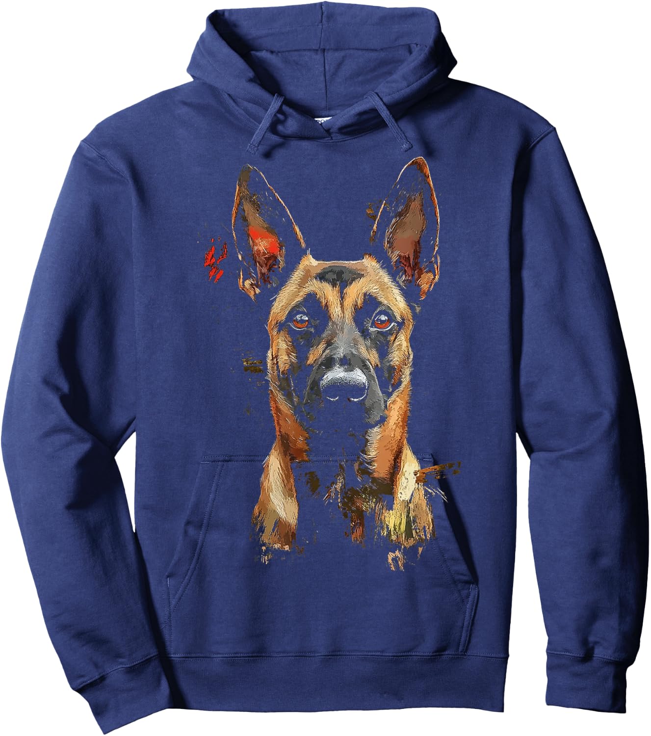 Belgian Malinois Dog Motif Pet Artwork Belgian Malinois Women Kids Hoodie - Hoodie | Navy