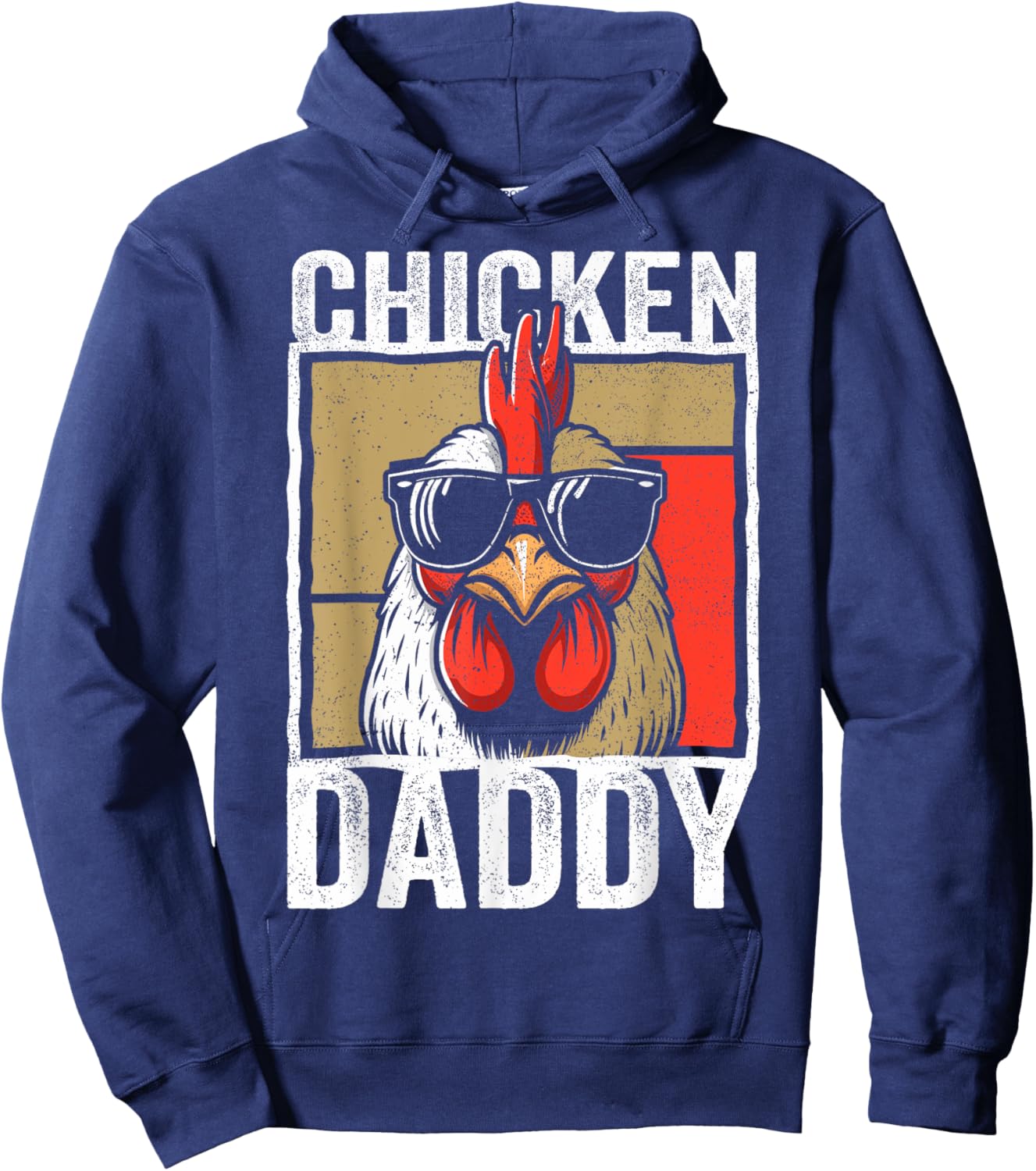Chicken Daddy Rooster Farmer Funny Fathers Day Hoodie - Hoodie | Navy