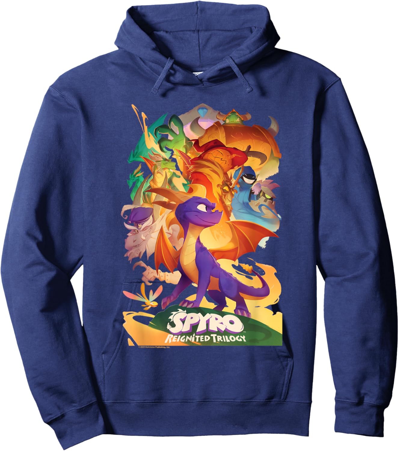 Spyro Reignited Trilogy Mighty Dragon Warrior Game Poster Hoodie - Hoodie | Navy