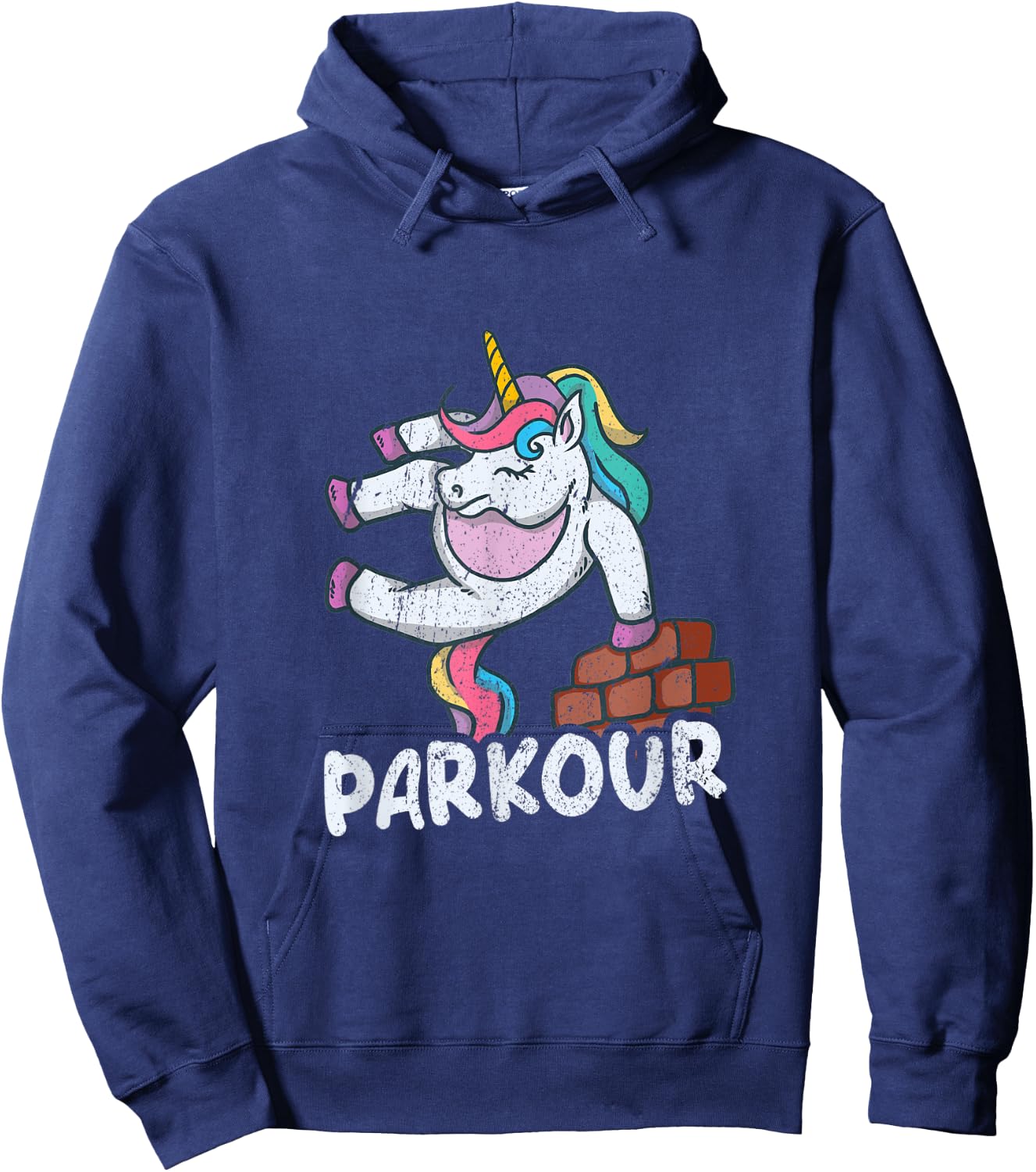 Funny Parkour Unicorn Wall Jumping Swinging Free Running Hoodie - Hoodie | Navy