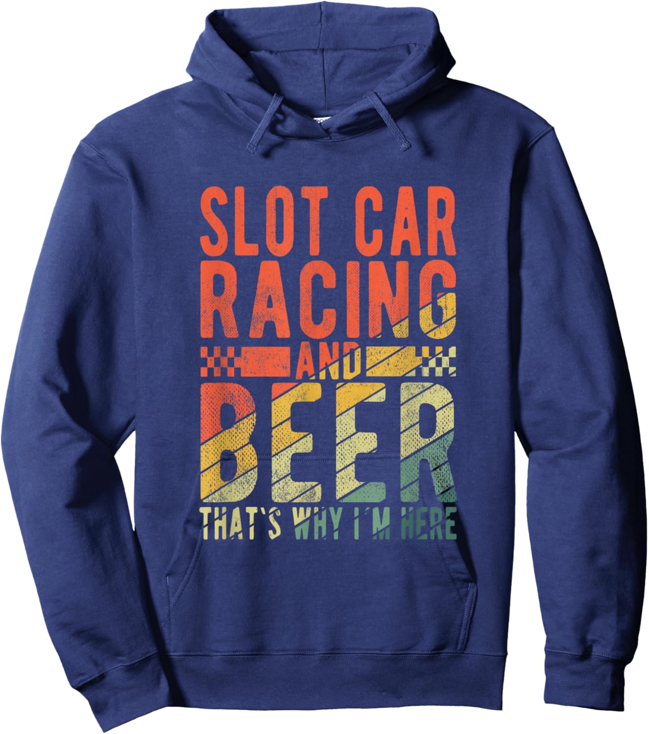 Slot Car Racing and Beer Vintage Slot Car Racing Game Hoodie - Hoodie | Navy