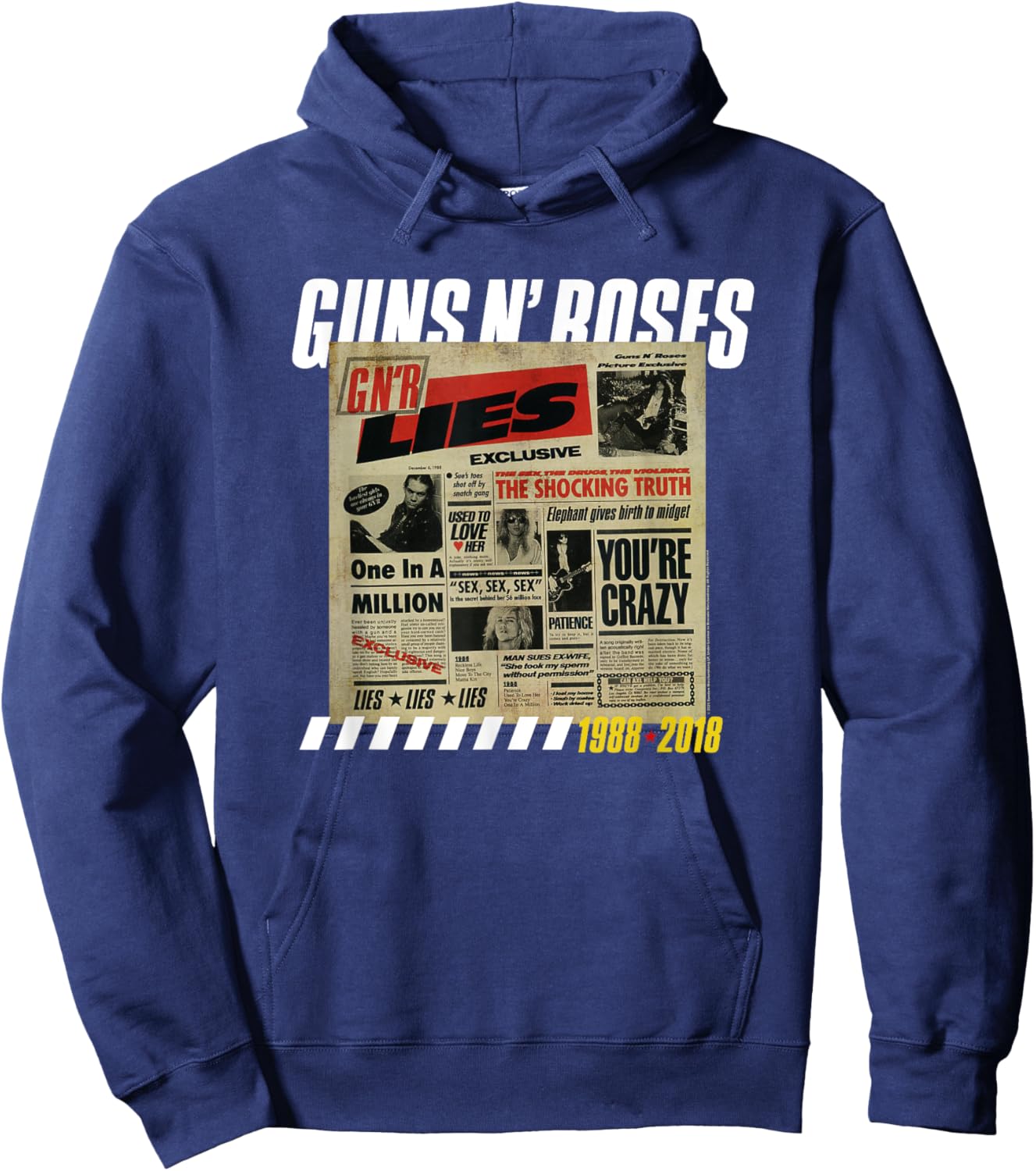 Guns N' Roses Lies Titelliste Rock Band Musik Hoodie - Hoodie | Navy