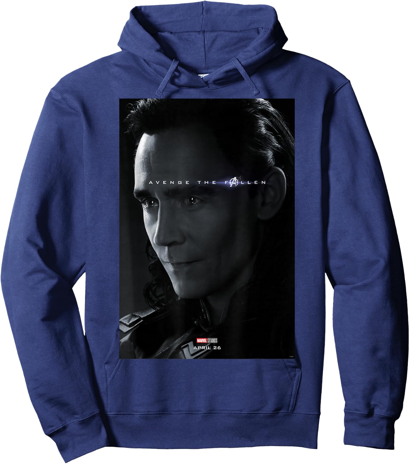 Marvel Avengers Endgame Loki Avenge The Fallen Poster Small Hoodie - Hoodie | Navy