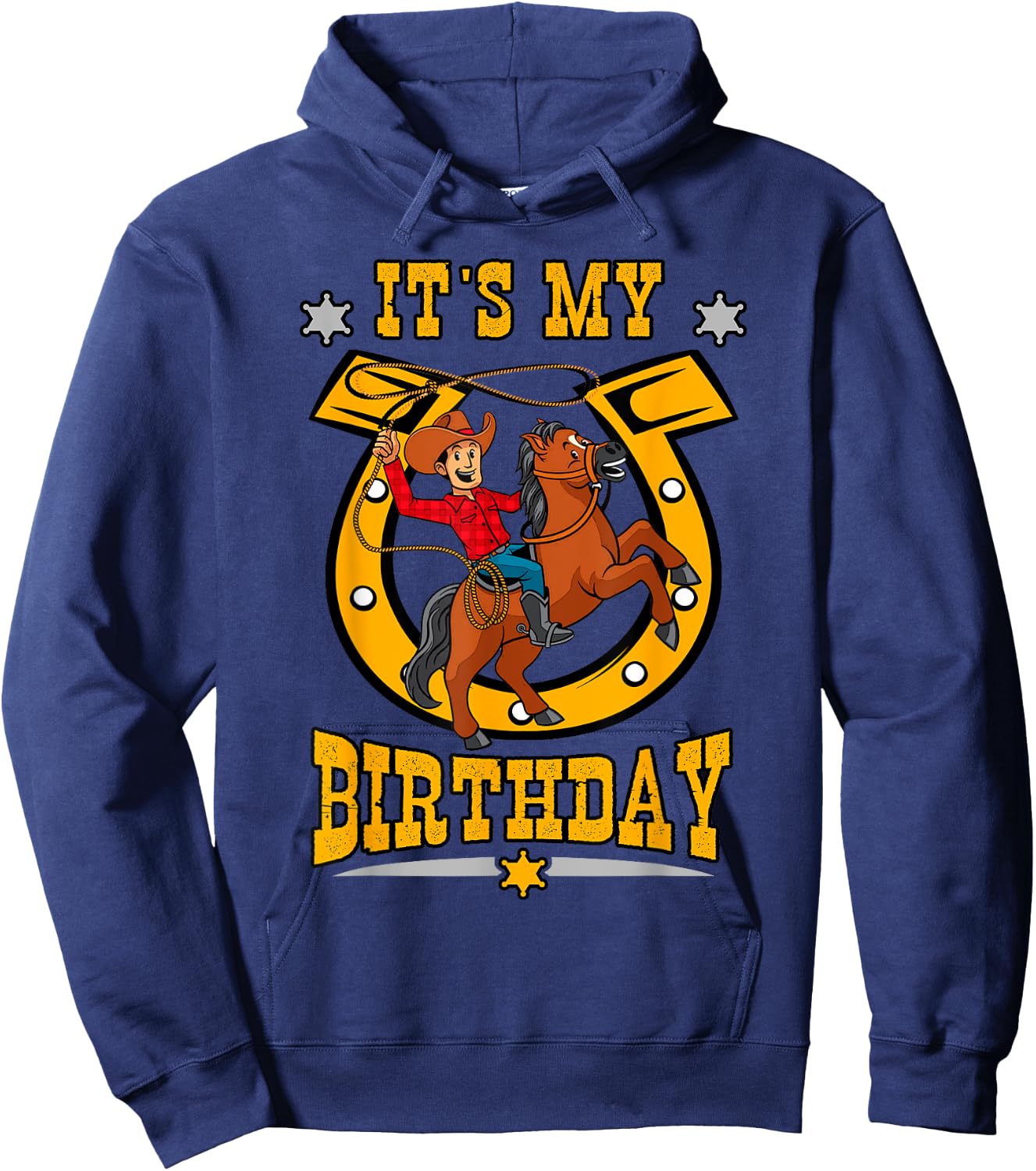 It's My Birthday Western Cowboy Boys Youth Kids Party Day Hoodie - Hoodie | Navy