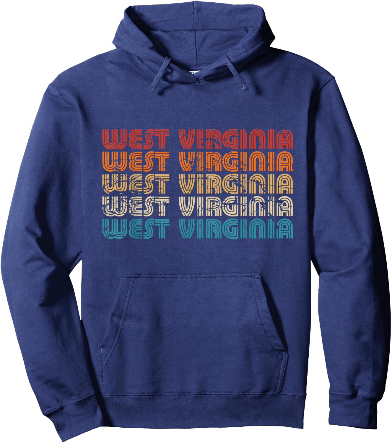 West Virginia State Retro Vintage Women Youth Hoodie - Hoodie | Navy