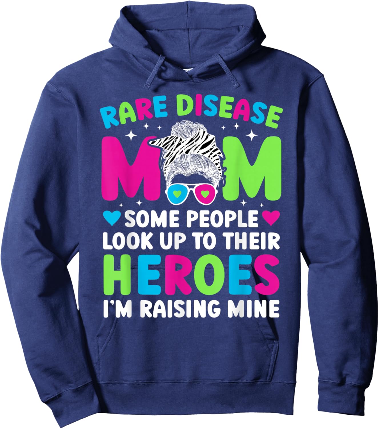 Proud Rare Disease Warrior Mother Rare Disease Awareness Hoodie - Hoodie | Navy