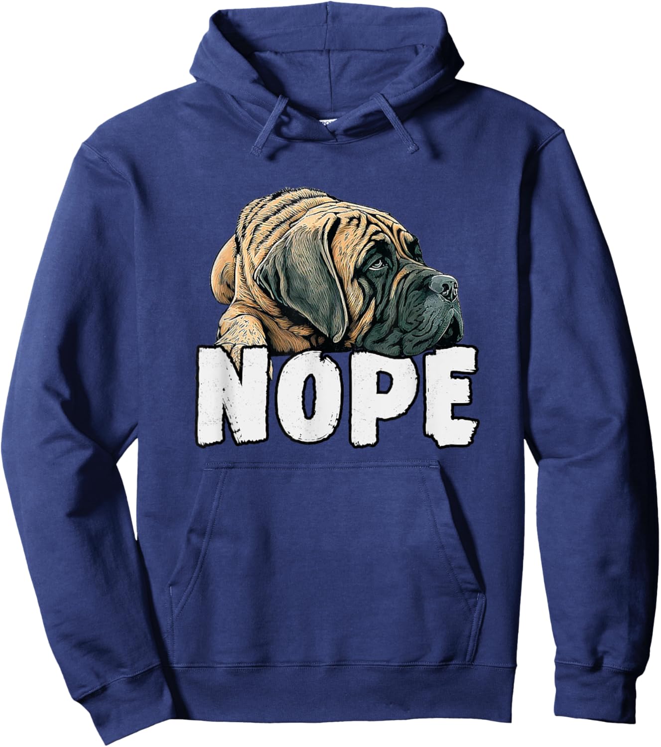 English Mastiff Nope Funny Lazy Pet Dog Cute Women Girls Kids Hoodie - Hoodie | Navy