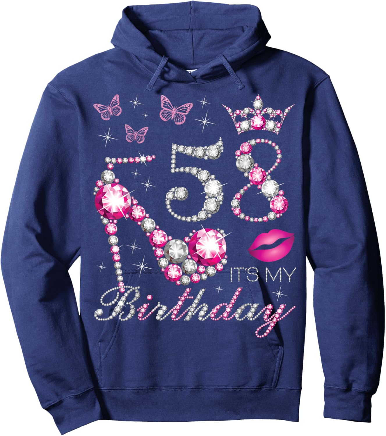 58 It's My Birthday, 58 Years Old, It's My 58th Birthday Hoodie - Hoodie | Navy