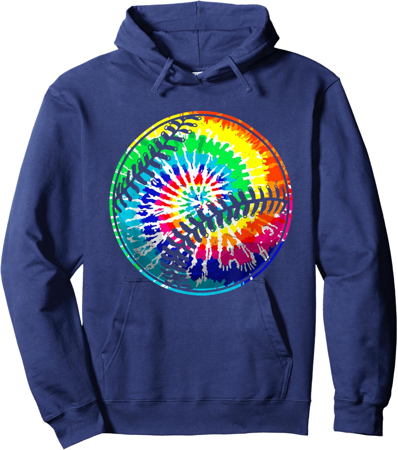 Tie Dye Funny Baseball Lover Player Outfit For Boys Youth Hoodie - Hoodie | Navy