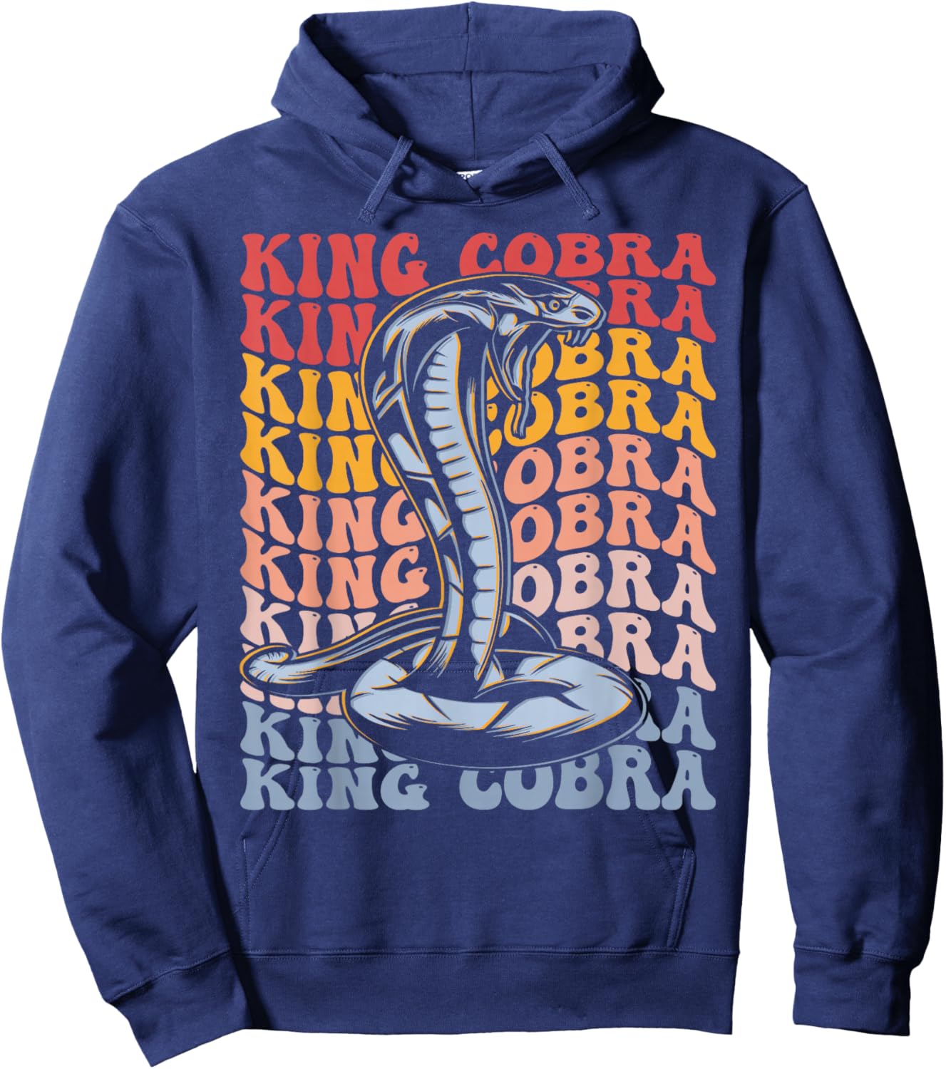 King Cobra Groovy Vintage Snake Hoodie - Hoodie | Navy