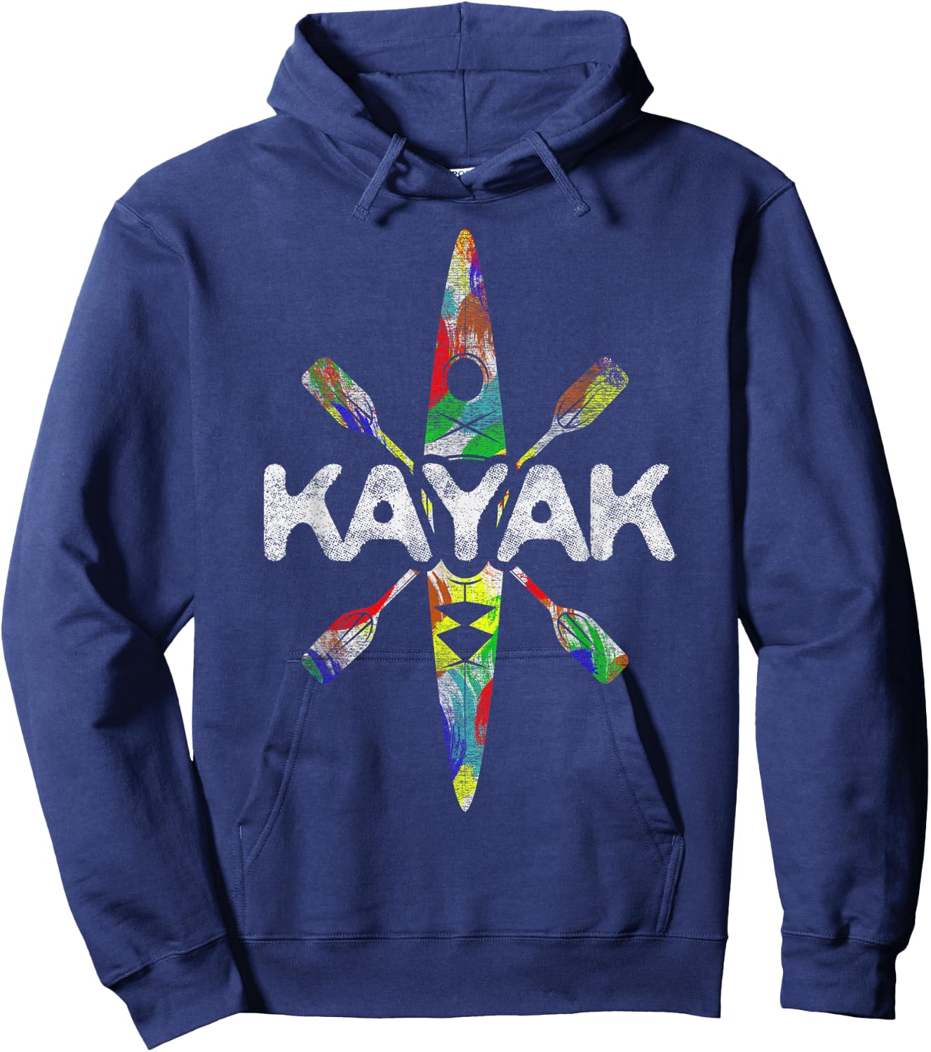Colorful Kayak Kayaking Kayaks Canoeing Paddling Vacation Hoodie - Hoodie | Navy