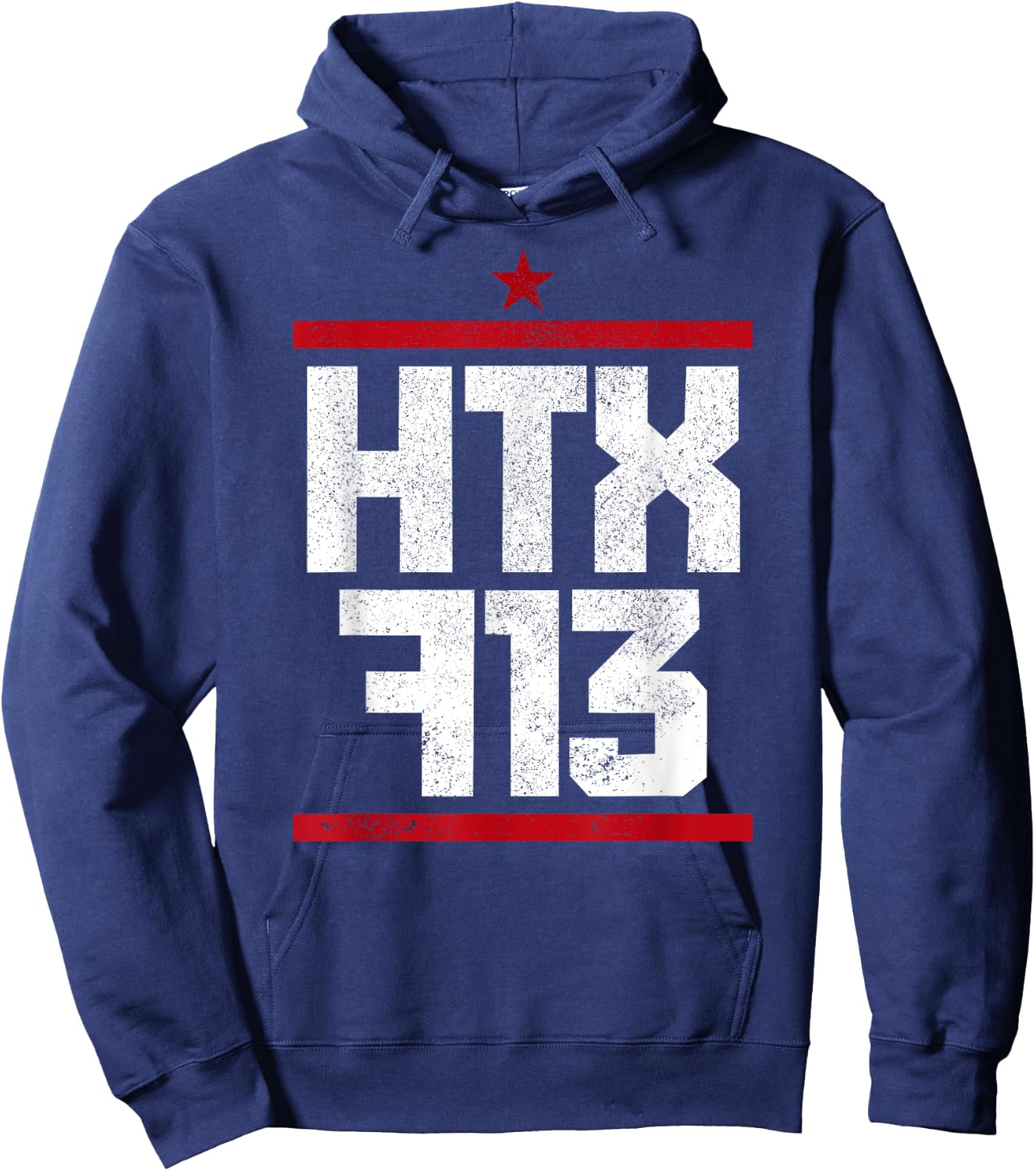 Houston Texas HTX 713 Area Code Vintage Pride Hoodie - Hoodie | Navy